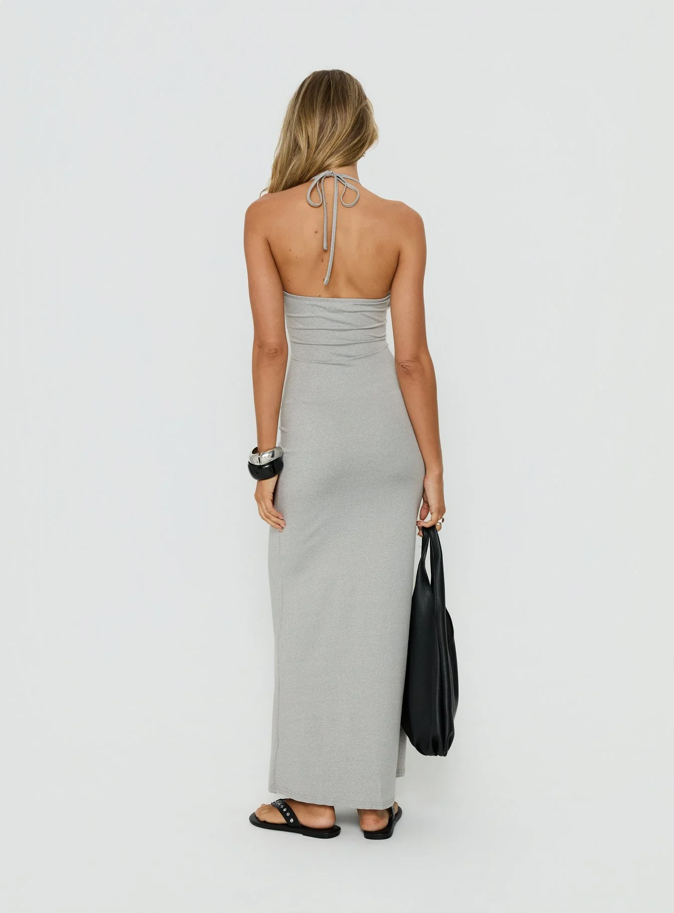Chelsae Halter Maxi Dress Gray Marle - Image 4