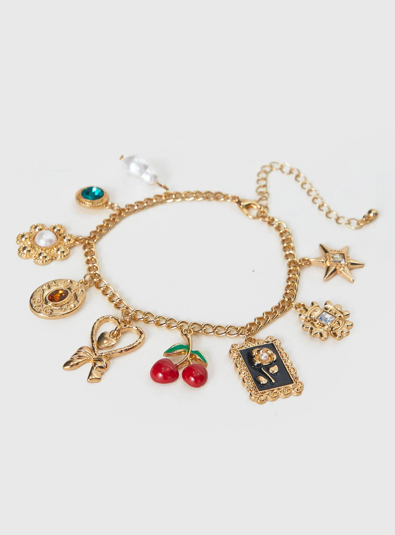 Cherry Dreams Charm Bracelet Gold - Image 3