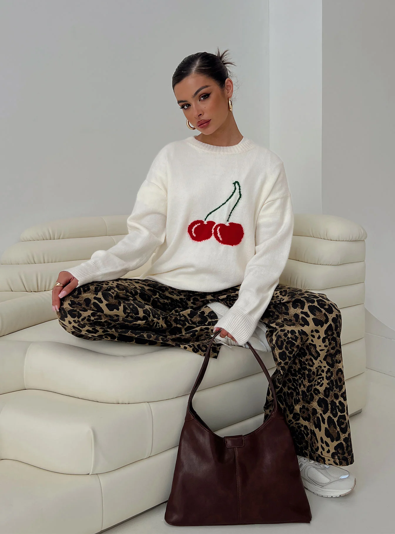 Cherry Dreams Knit Jumper Cream - Image 9