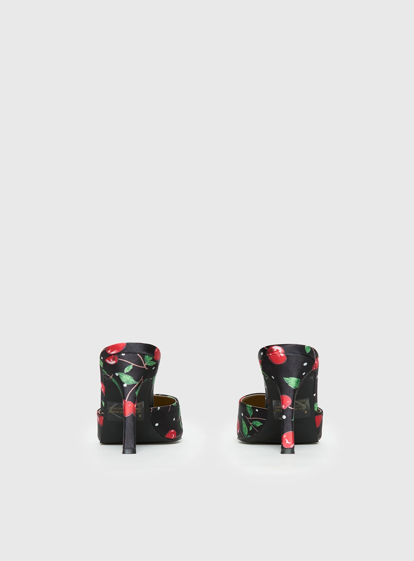 Cherry Season Pointed Toe Heels Black Multi - Image 4