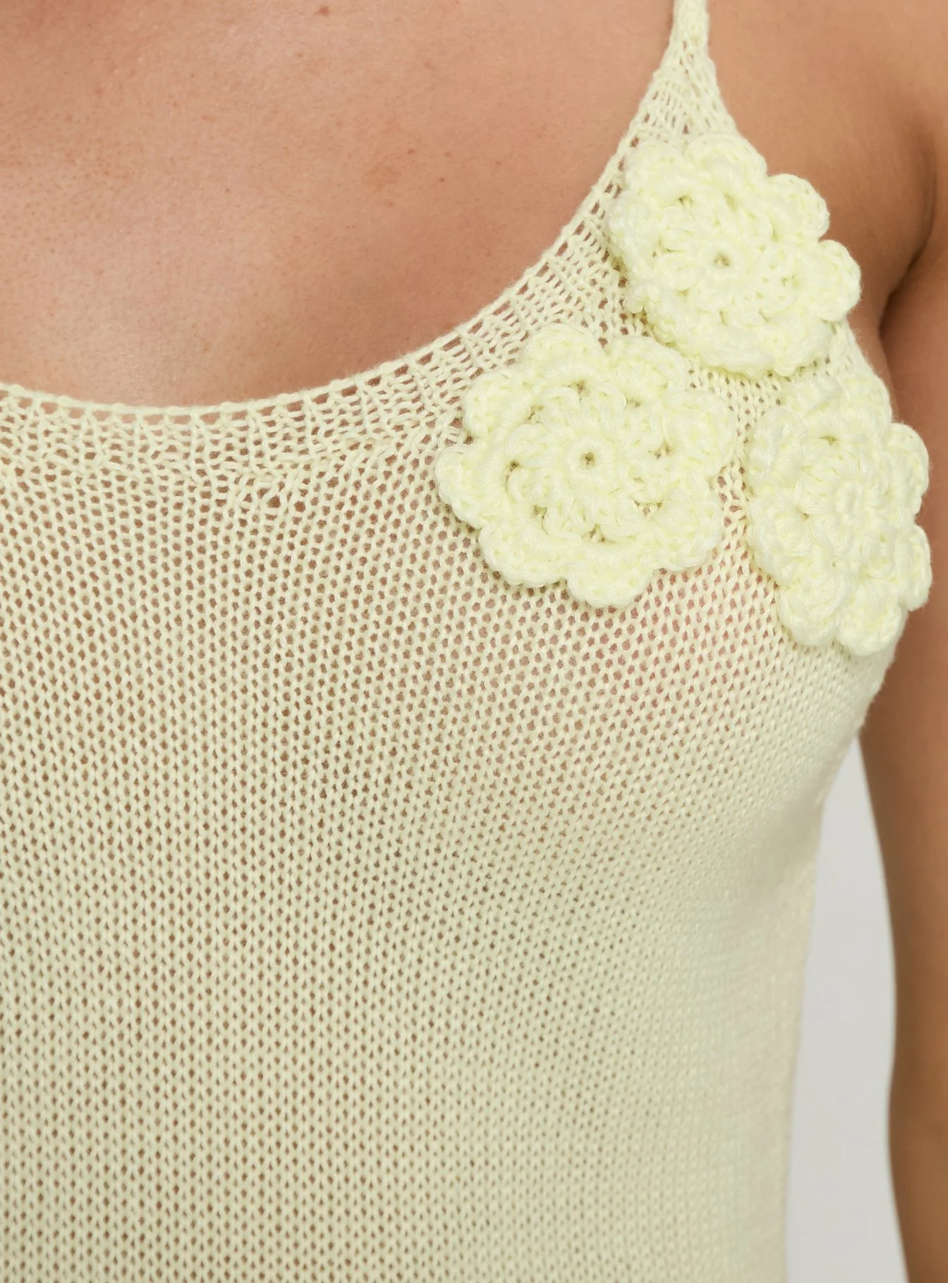 Cinderella Knit Floral Detail Maxi Dress Lemon Yellow - Image 5