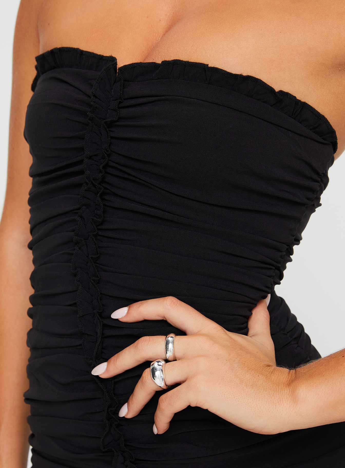 Clancey Strapless Mini Dress Black - Image 6
