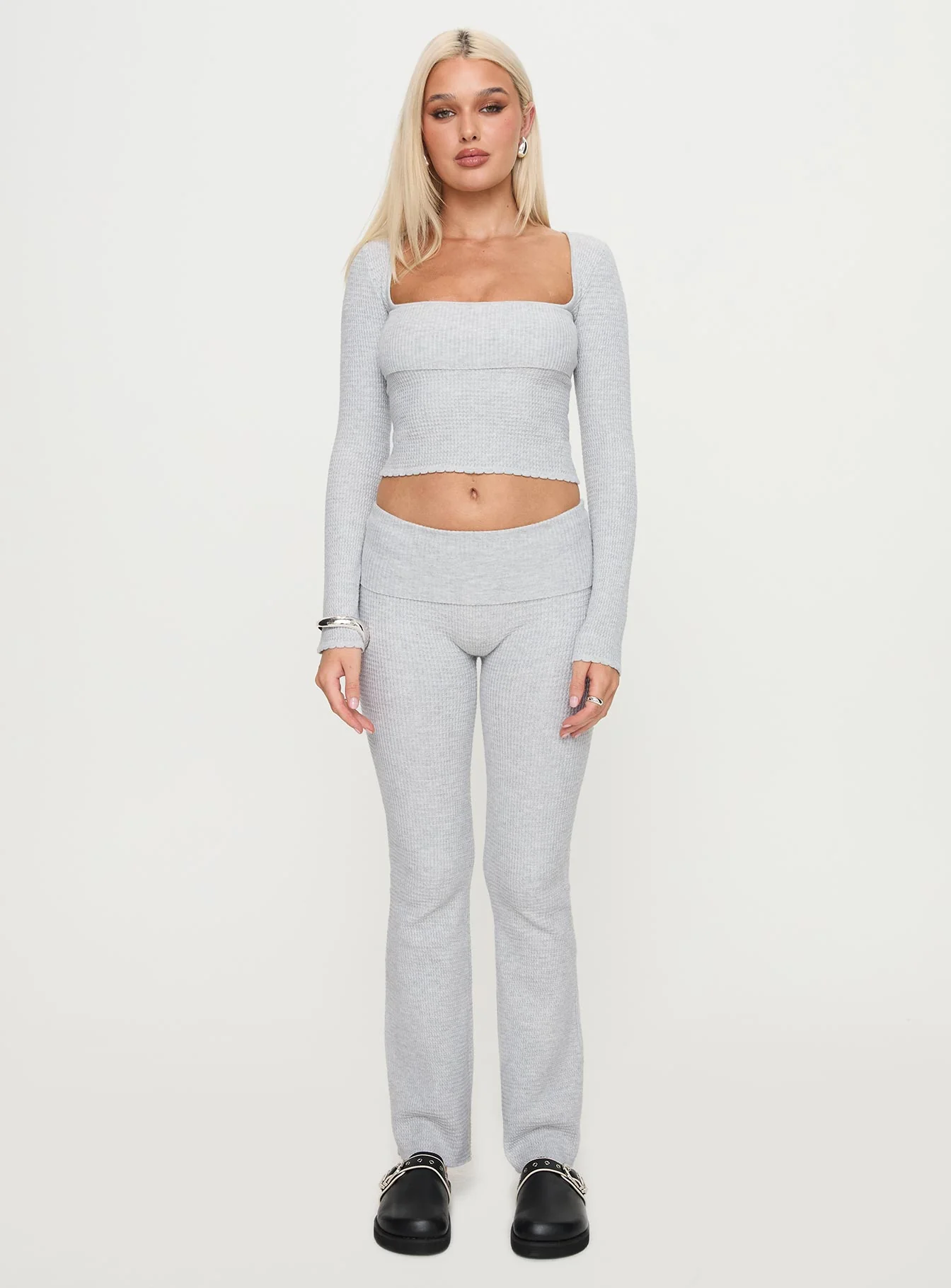 Closed Eyes Long Sleeve Top Grey - Image 7