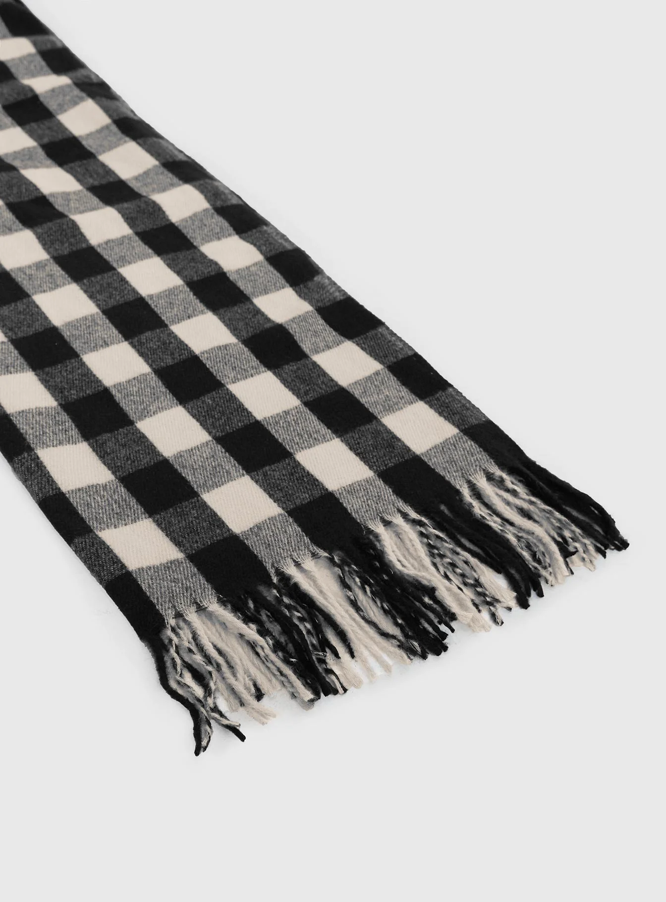 Closed Eyes Scarf Black / White Check - Image 3