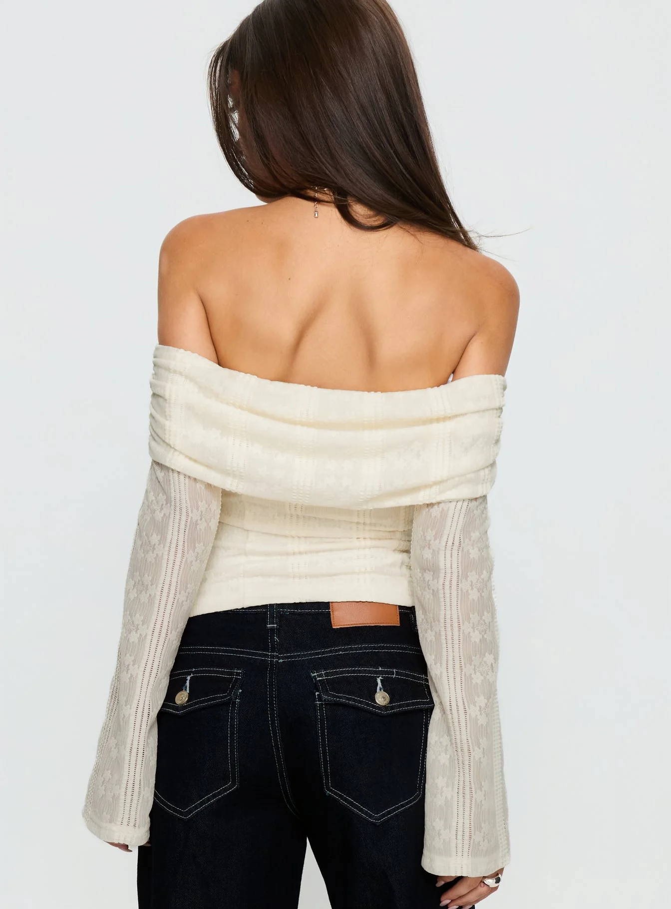 Colettie Long Sleeve Top Cream - Image 5