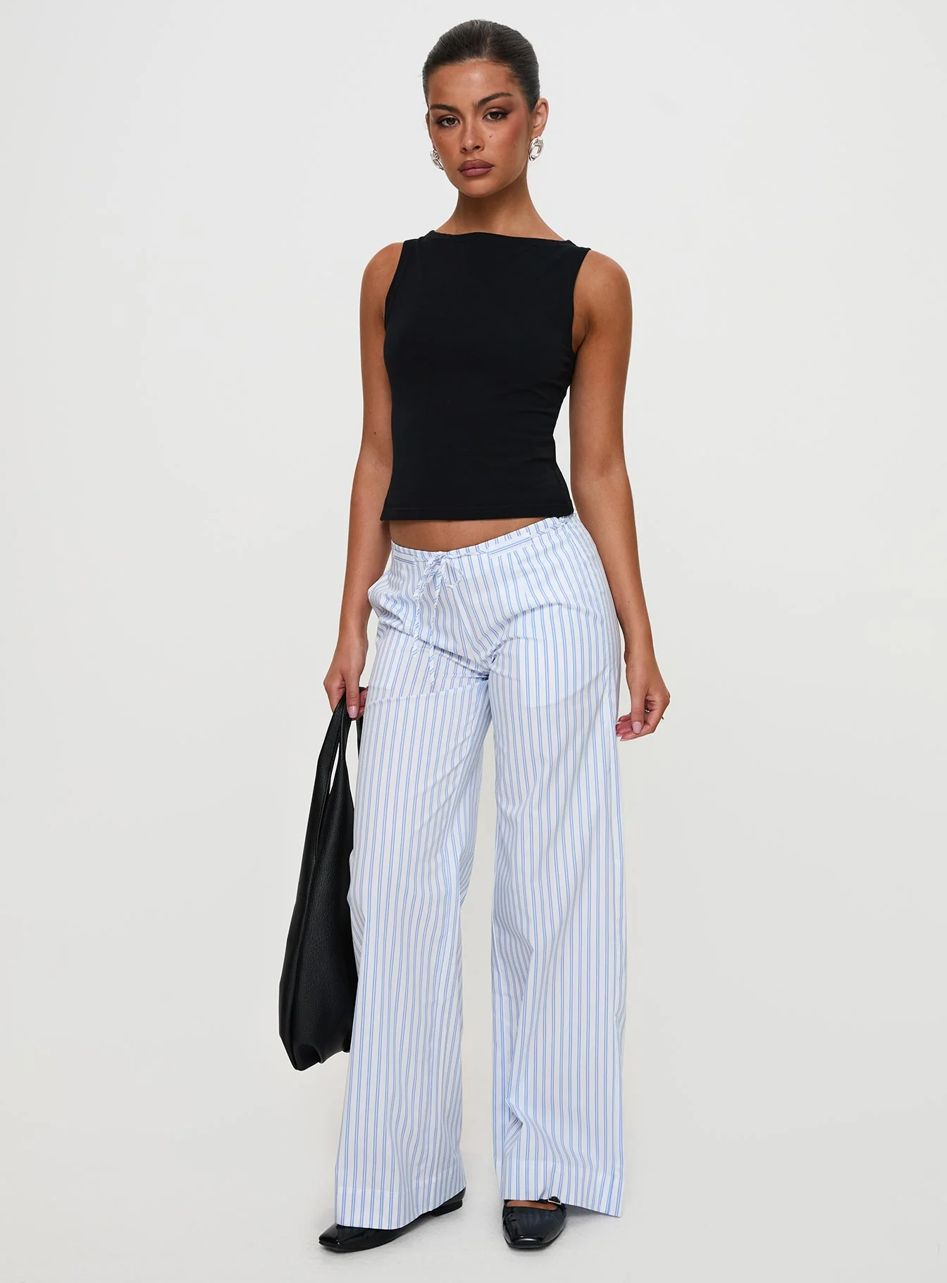 Collied Low Rise Pants Blue / White Stripe - Image 6