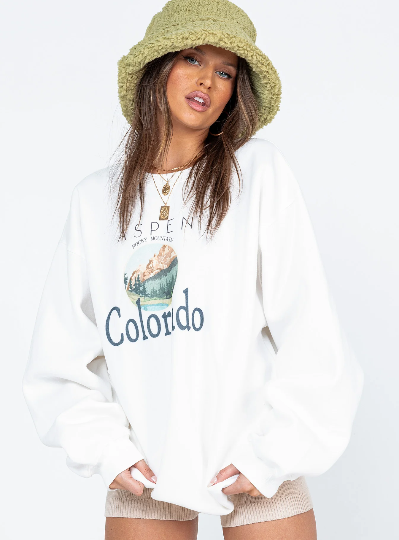 Colorado Oversized Crewneck Sweatshirt White - Image 6