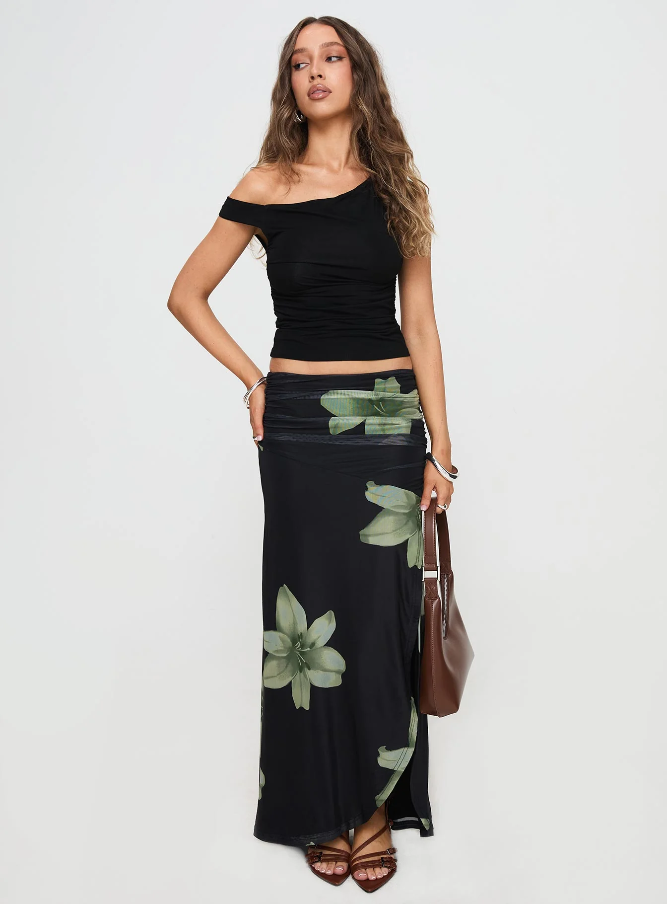 Cooperi Maxi Skirt Black Floral - Image 2