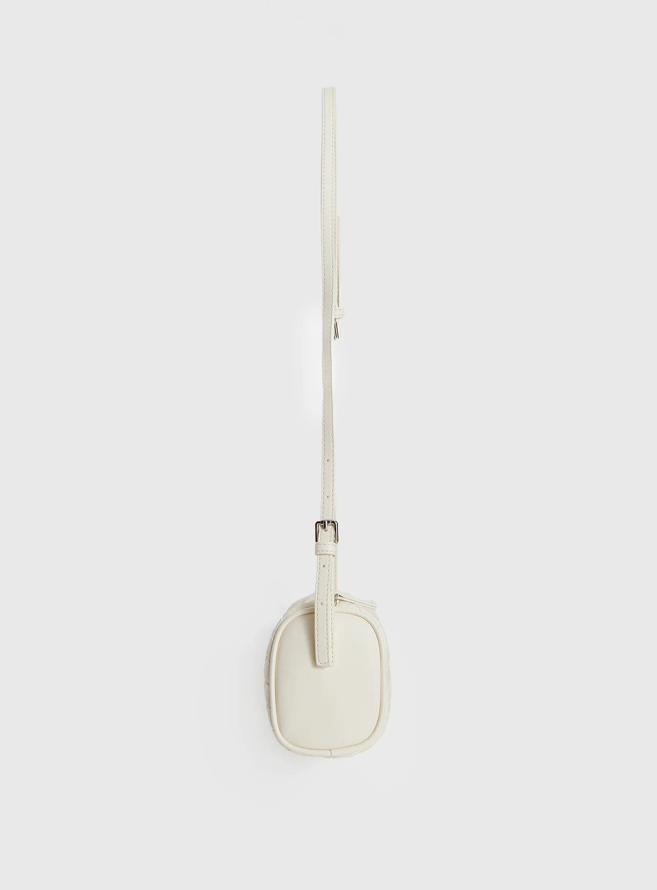 Corlee Woven Faux Leather Cylinder Bag Cream - Image 3