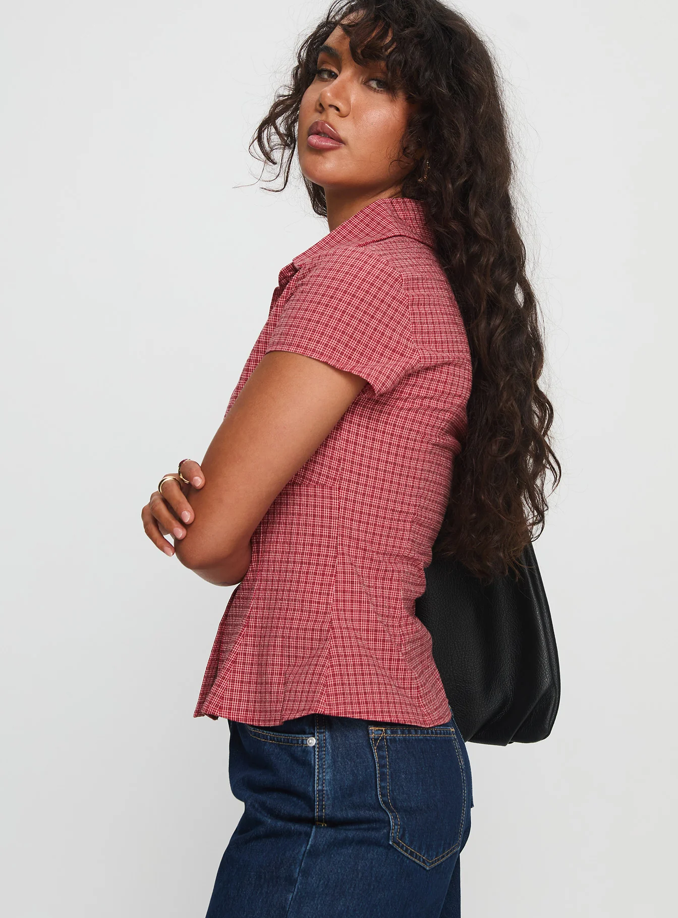 Cottesloe Blouse Top Red Check - Image 4