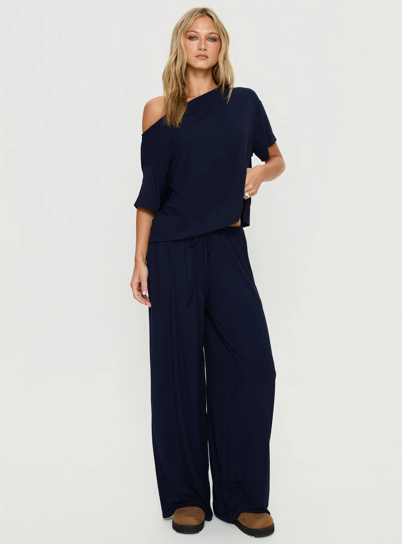 Cozy Hour Sleep Relaxed Pants Navy - Image 3