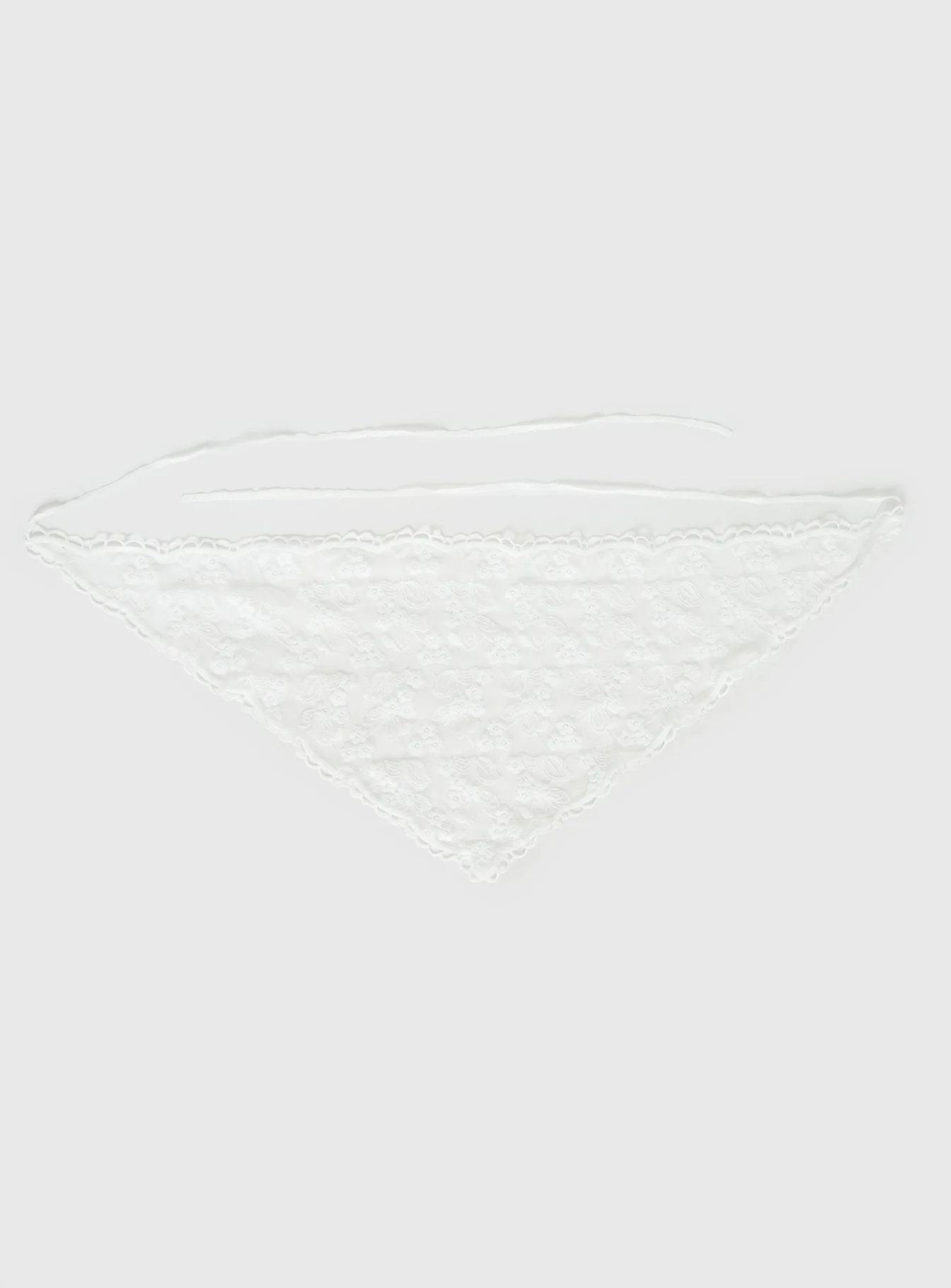 Creme Brulee Lace Hair Scarf White - Image 2