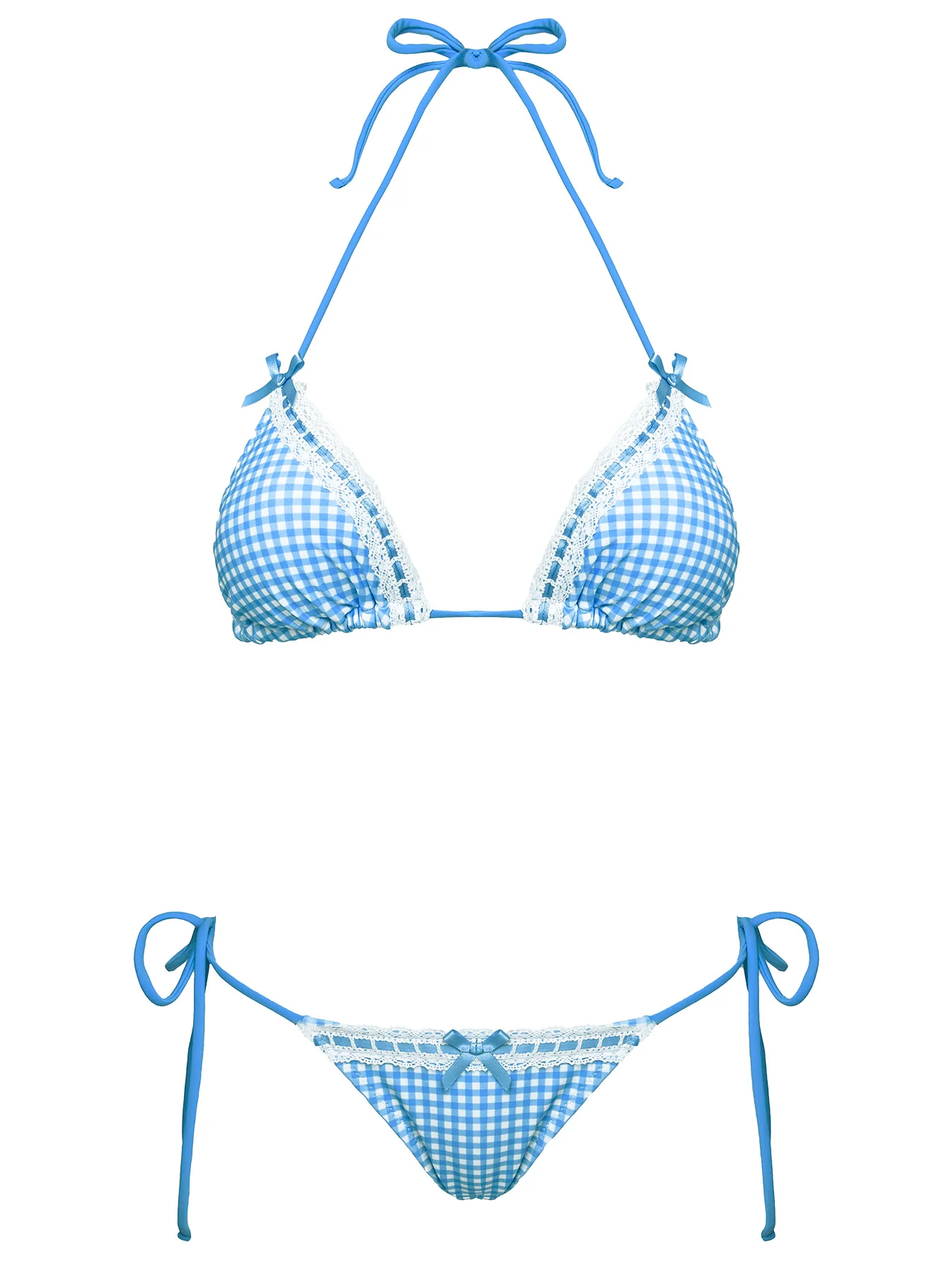 Crispy Bikini Bottoms Blue Gingham - Image 5