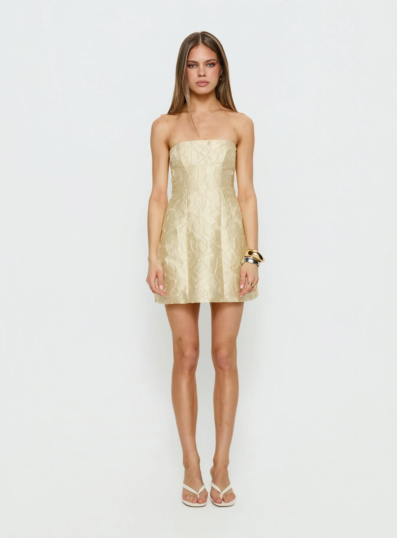 Cross Your Heart Strapless Mini Dress Lemon - Image 6