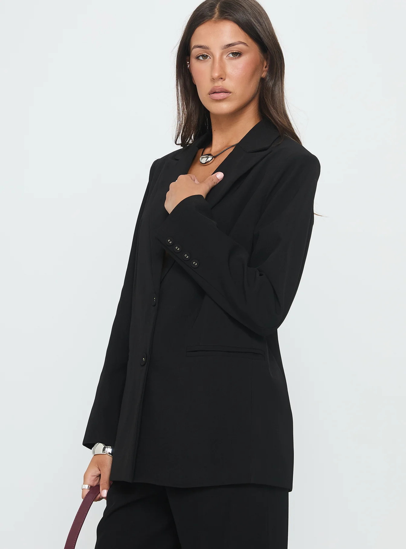 Crowd Pleaser Oversized Blazer Black - Image 4