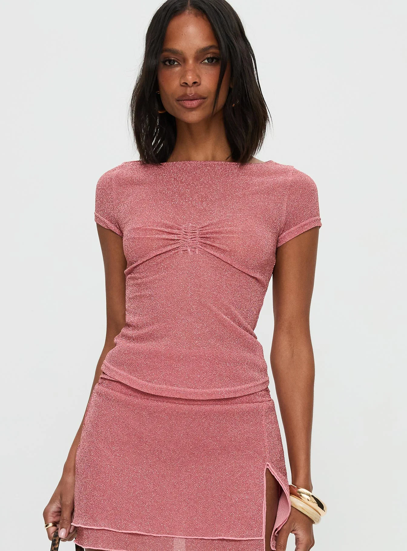 Crystal Clear Mesh Top Pink - Image 2