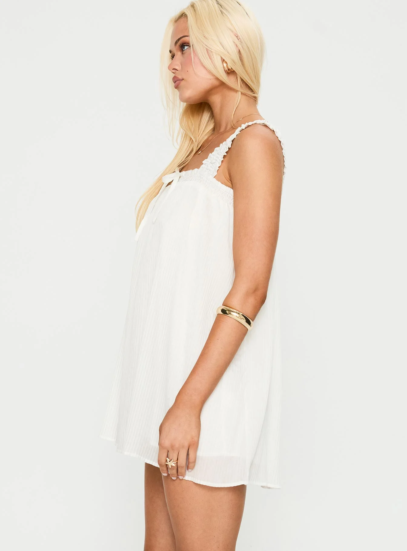 Cupids Bow Mini Dress White - Image 4