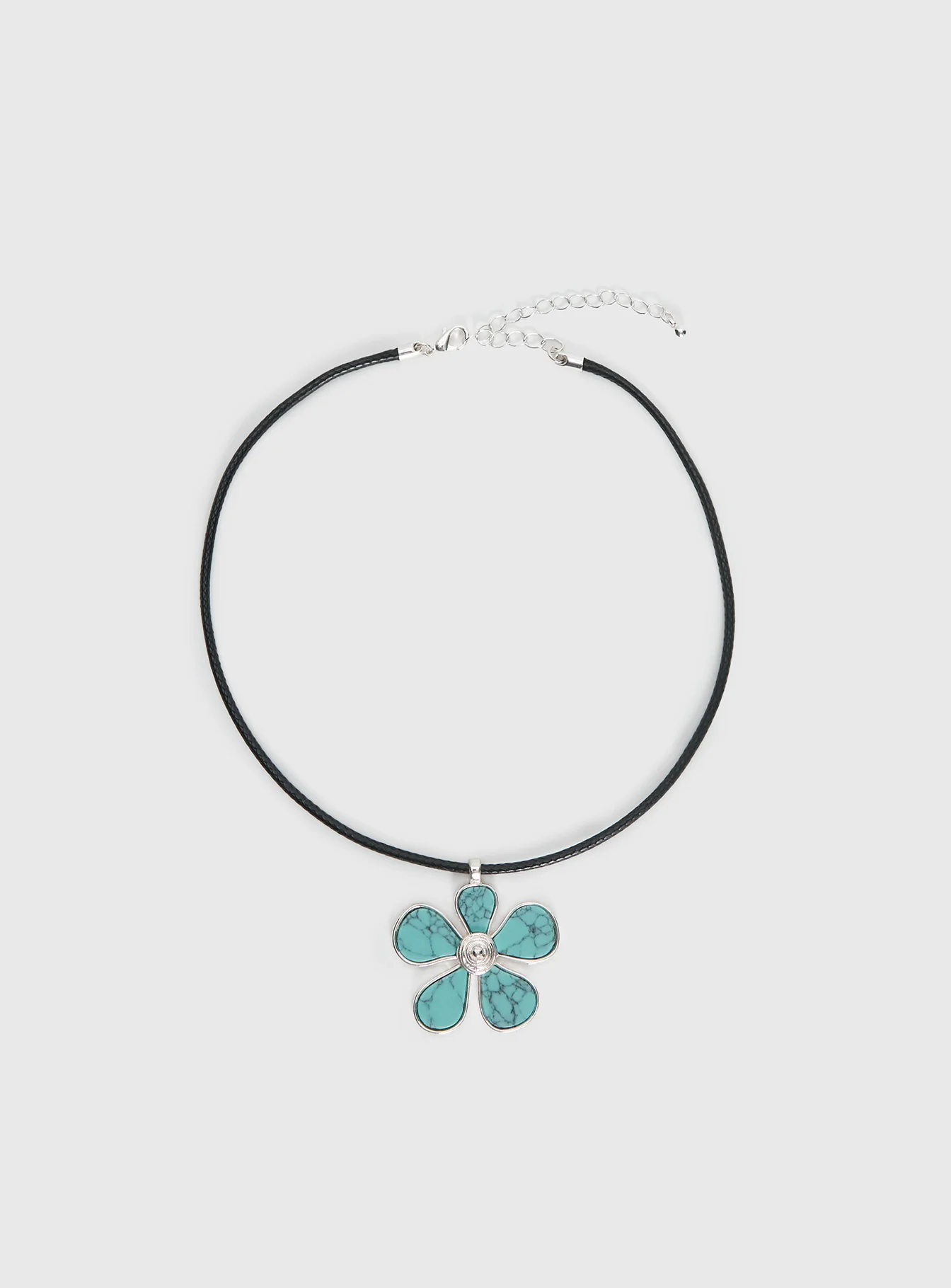 Cuteness Flower Pendant Necklace Black / Blue - Image 2