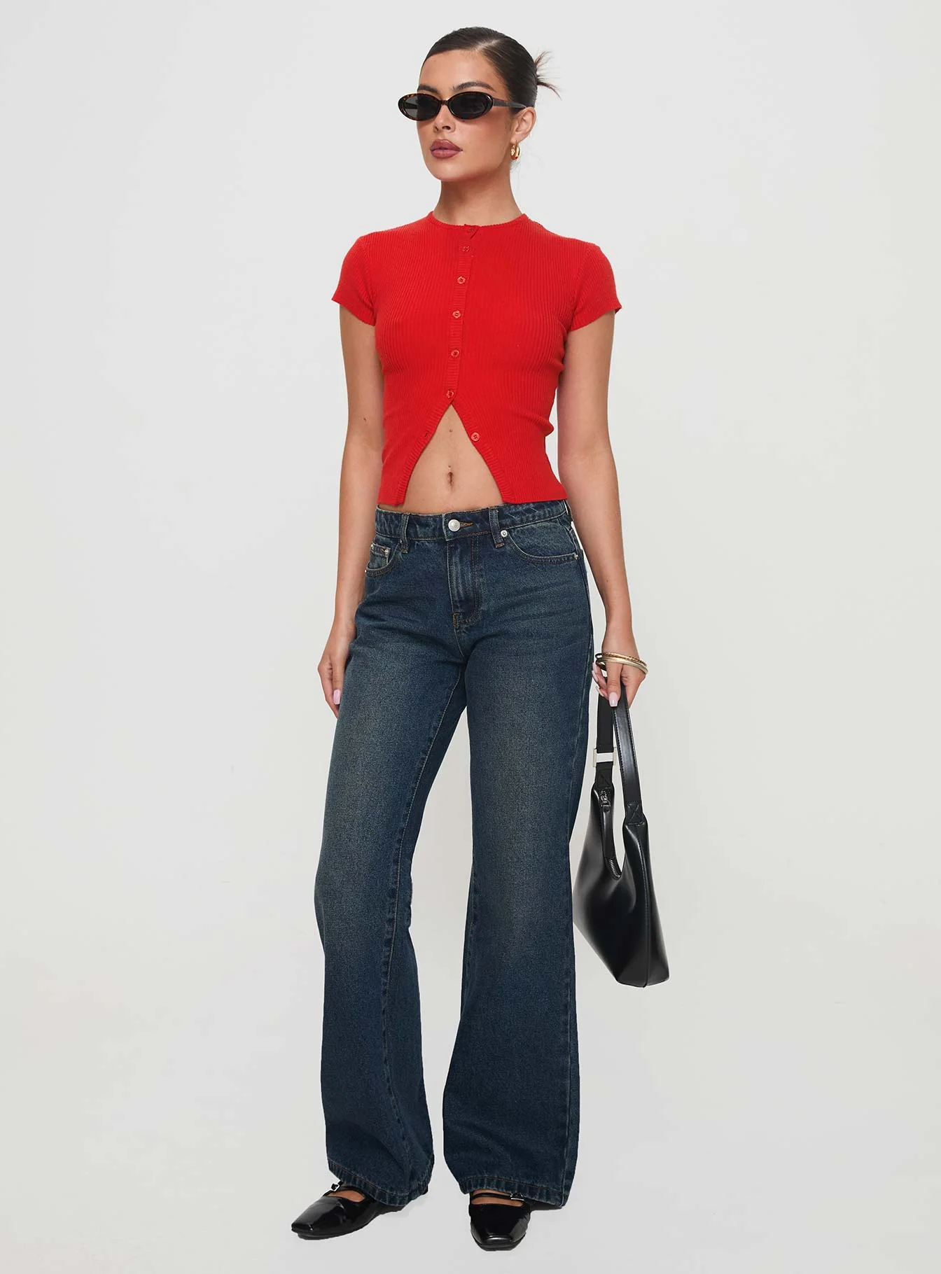 Cybele Mid Rise Straight Leg Jeans Dark Denim - Image 3