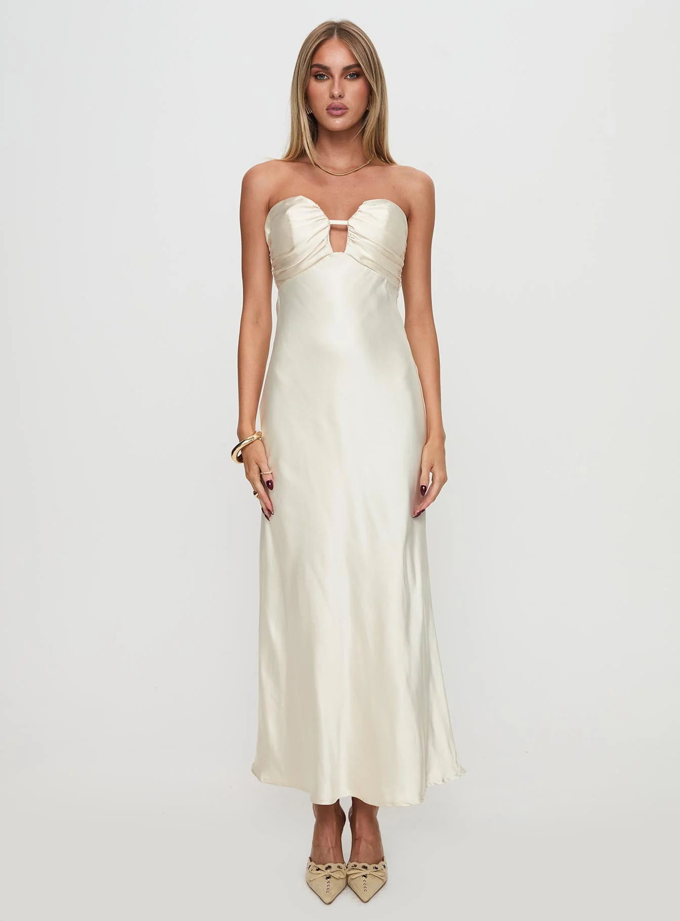 Cyprian Strapless Maxi Dress Champagne - Image 7