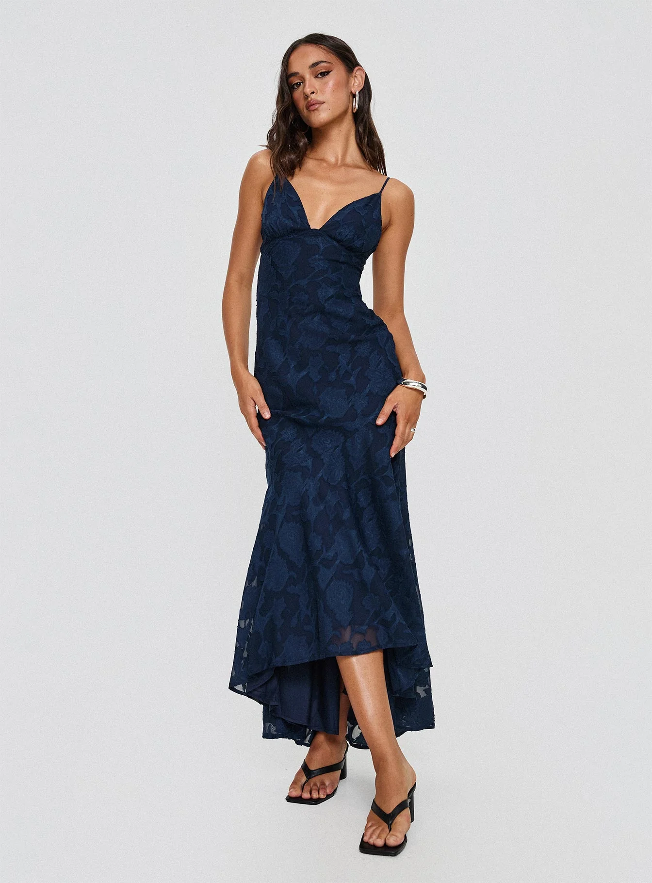 Cyrene Maxi Dress Navy - Image 6