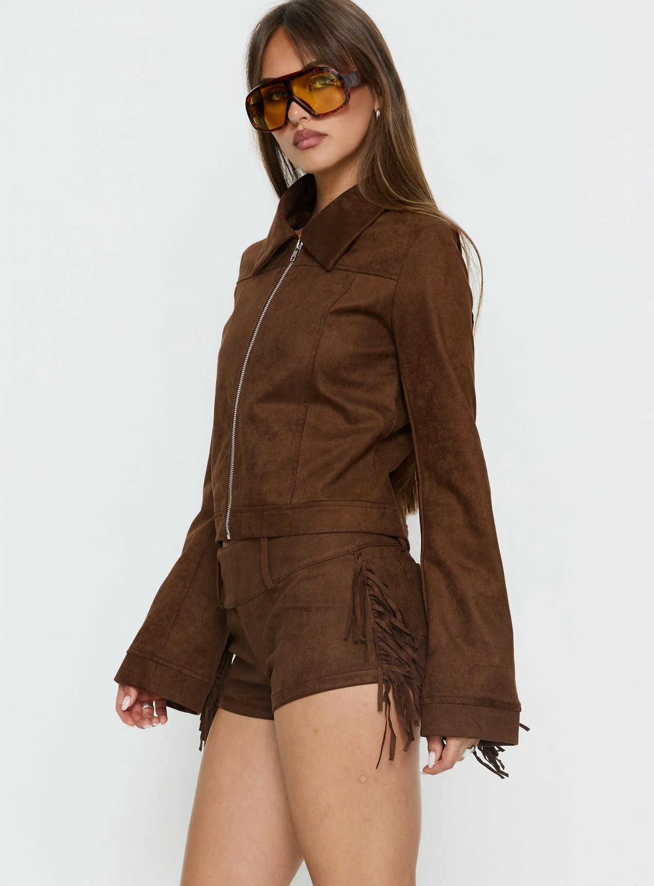 Dakohda Fringe Jacket Chocolate Brown - Image 4