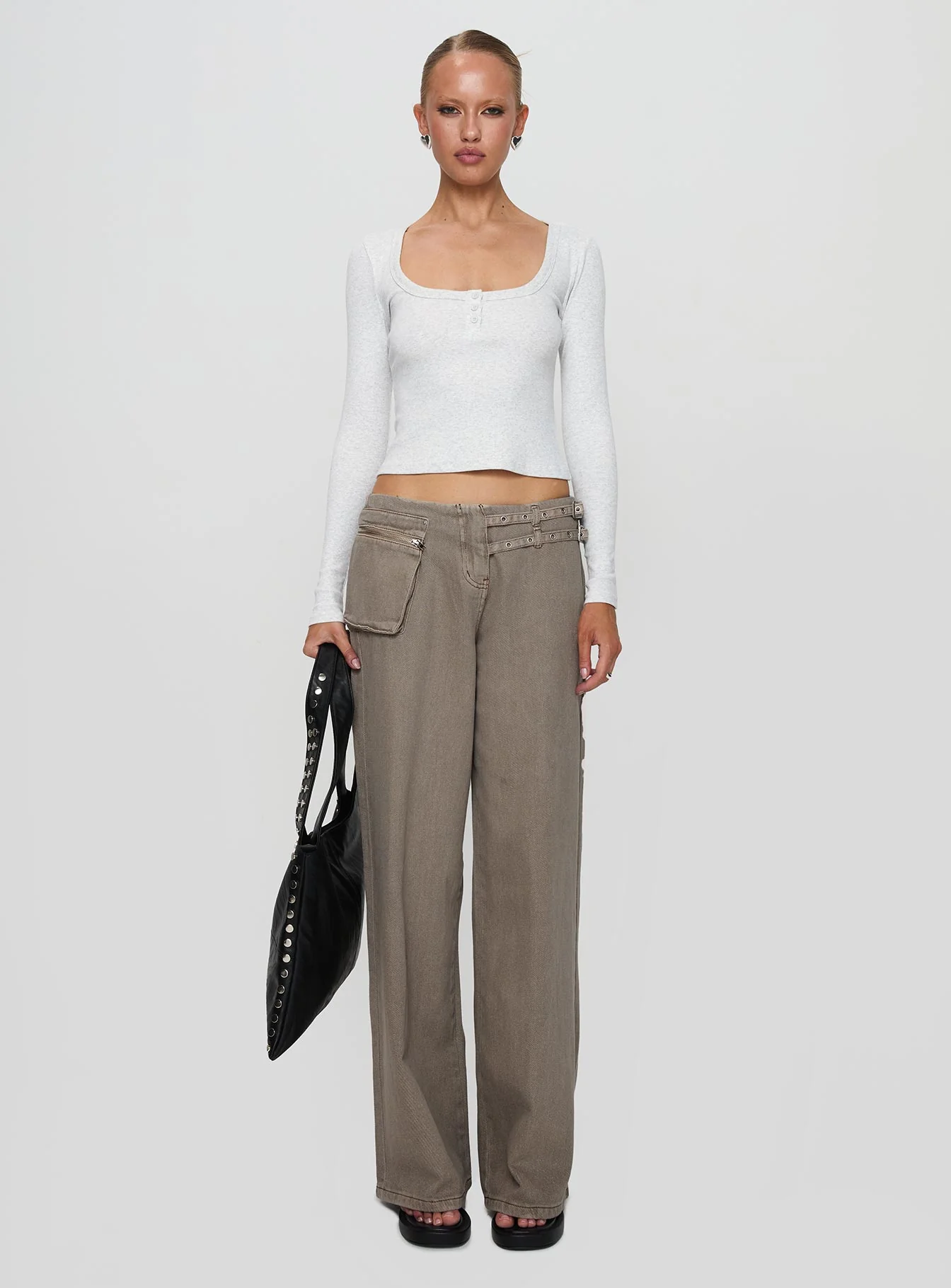 Daphine Long Sleeve Top Grey - Image 7