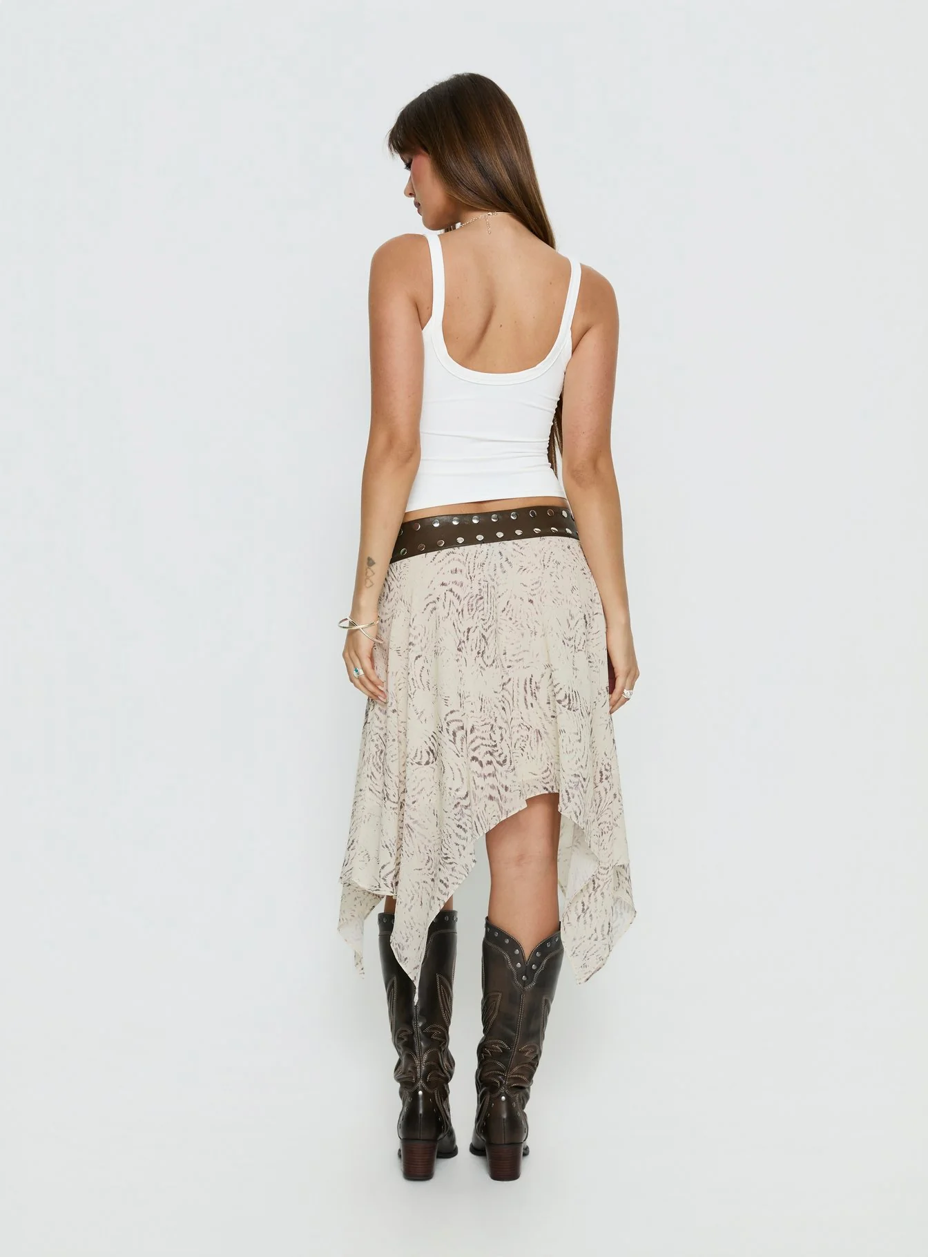 Dark Mirage Asymmetrical Midi Skirt Multi - Image 5