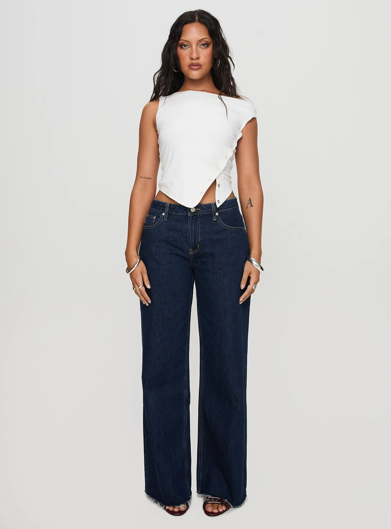 Darla Low Rise Straight Leg Jean Dark Blue Wash - Image 7