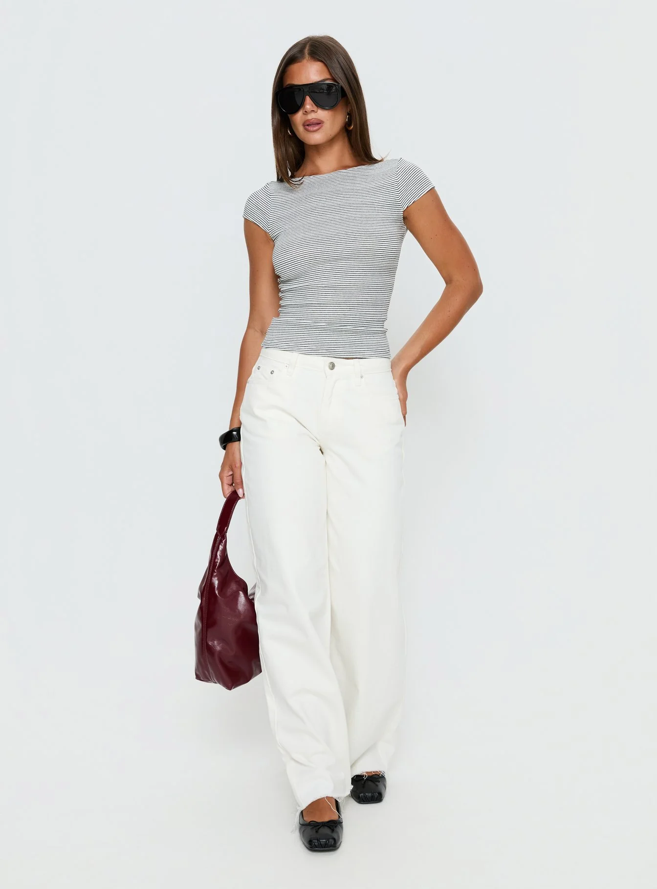 Darla Low Rise Straight Leg Jean White - Image 3