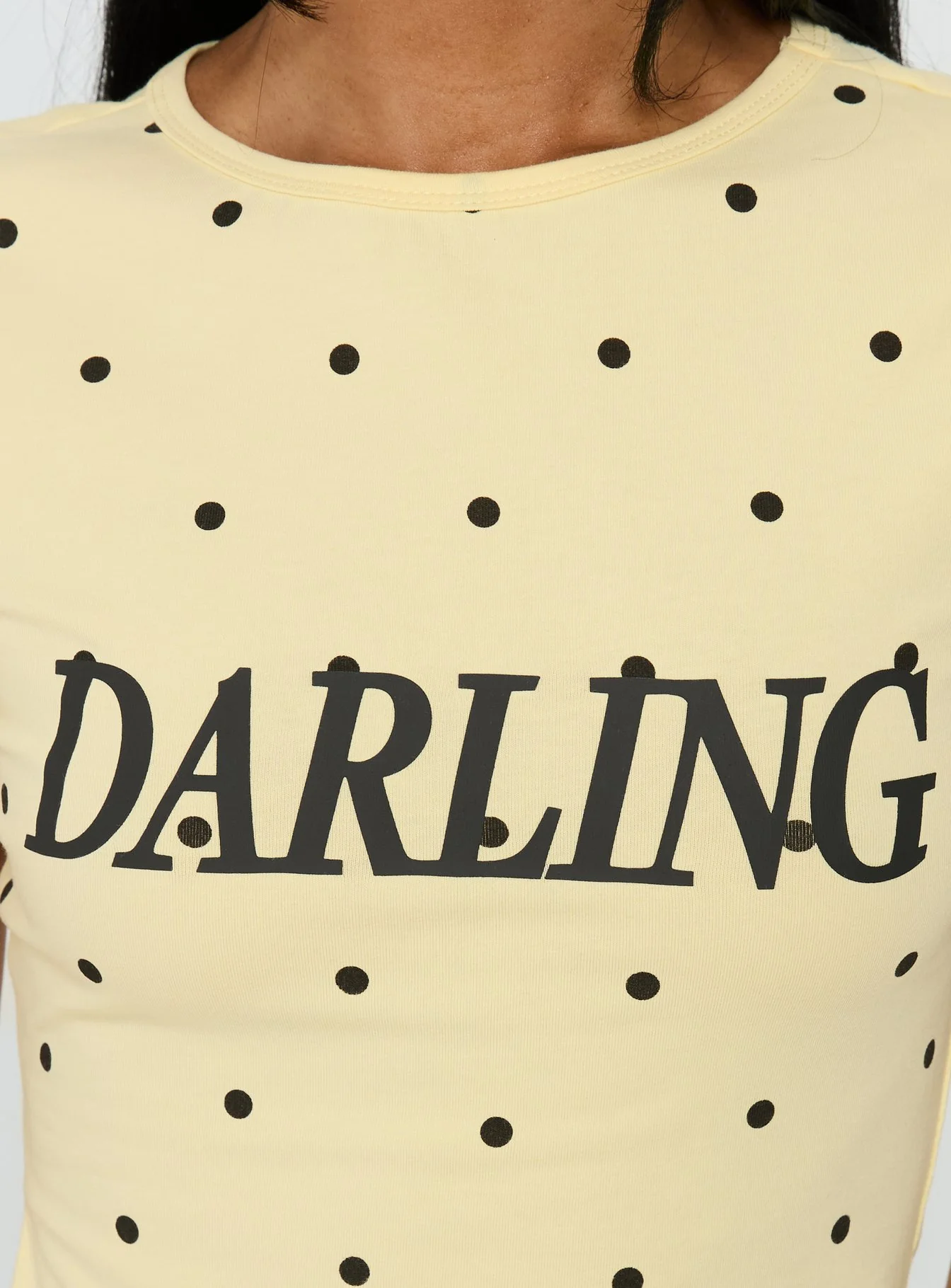 Darling Girl Graphic Top Yellow Polka Dot - Image 6