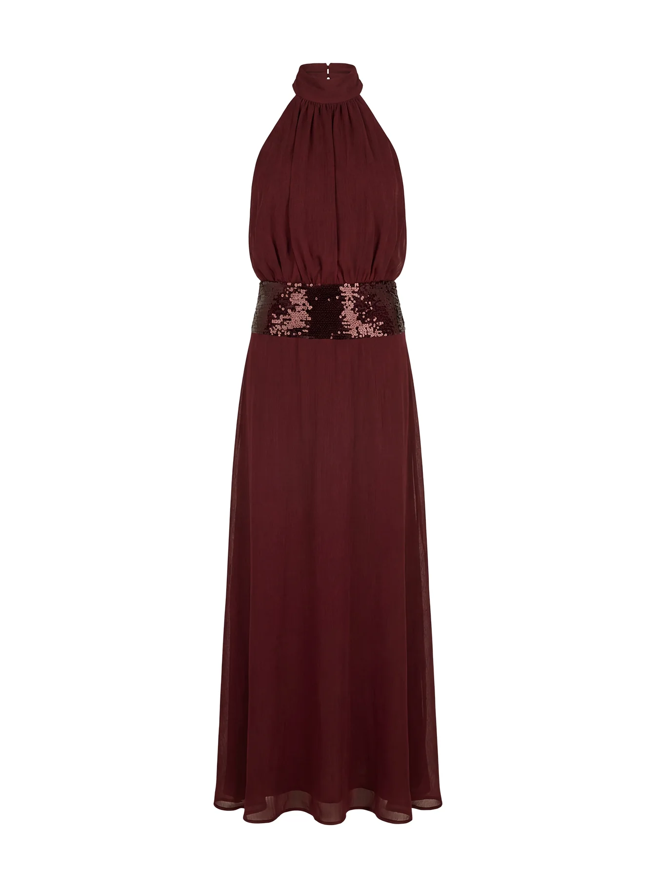 Darwinn Drop Waist Sequin Detail Maxi Dress Burgundy - Image 10