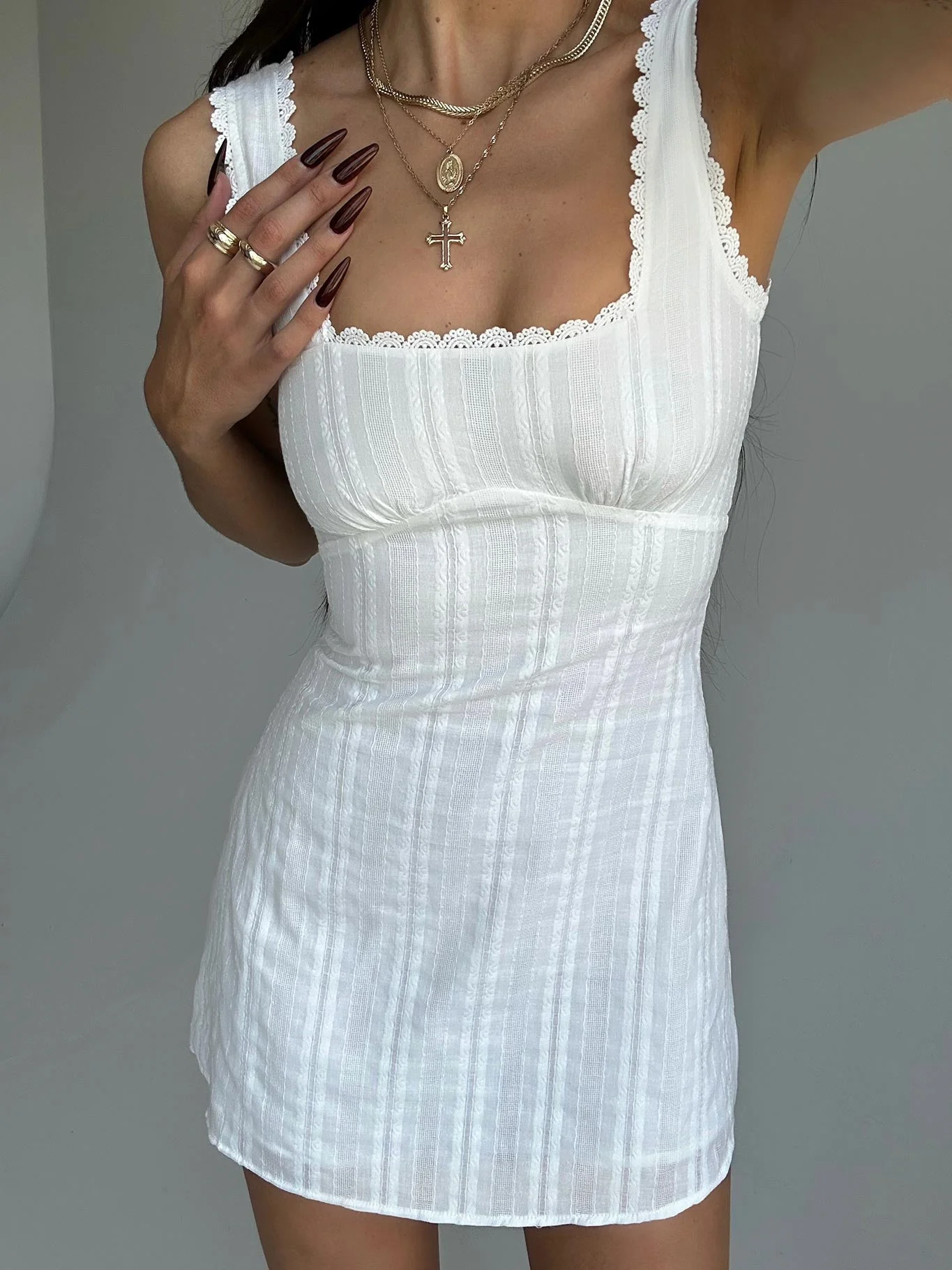 Dasha Mini Dress White - Image 7