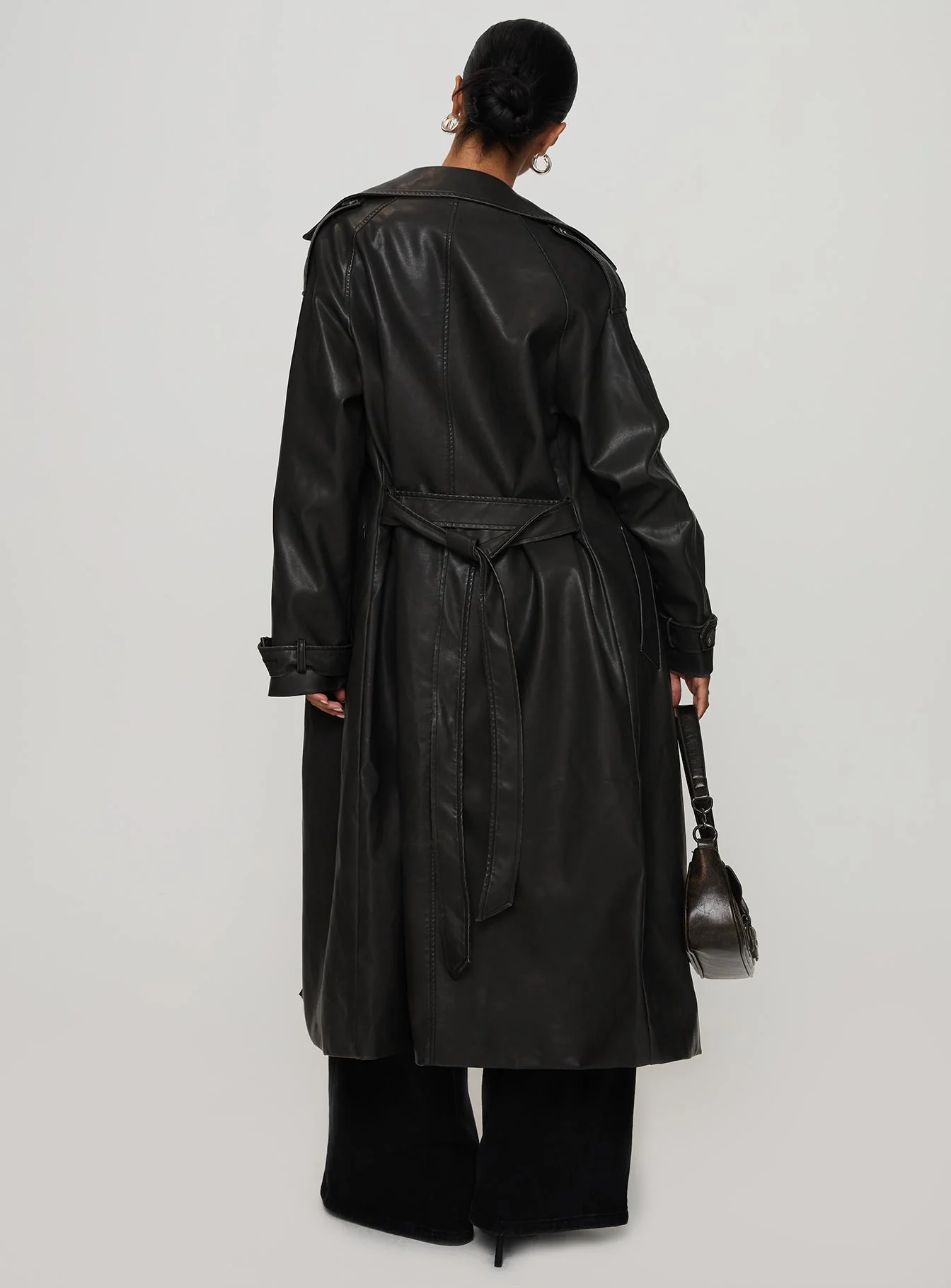 Day To Night Faux Leather Jacket Washed Black - Image 4