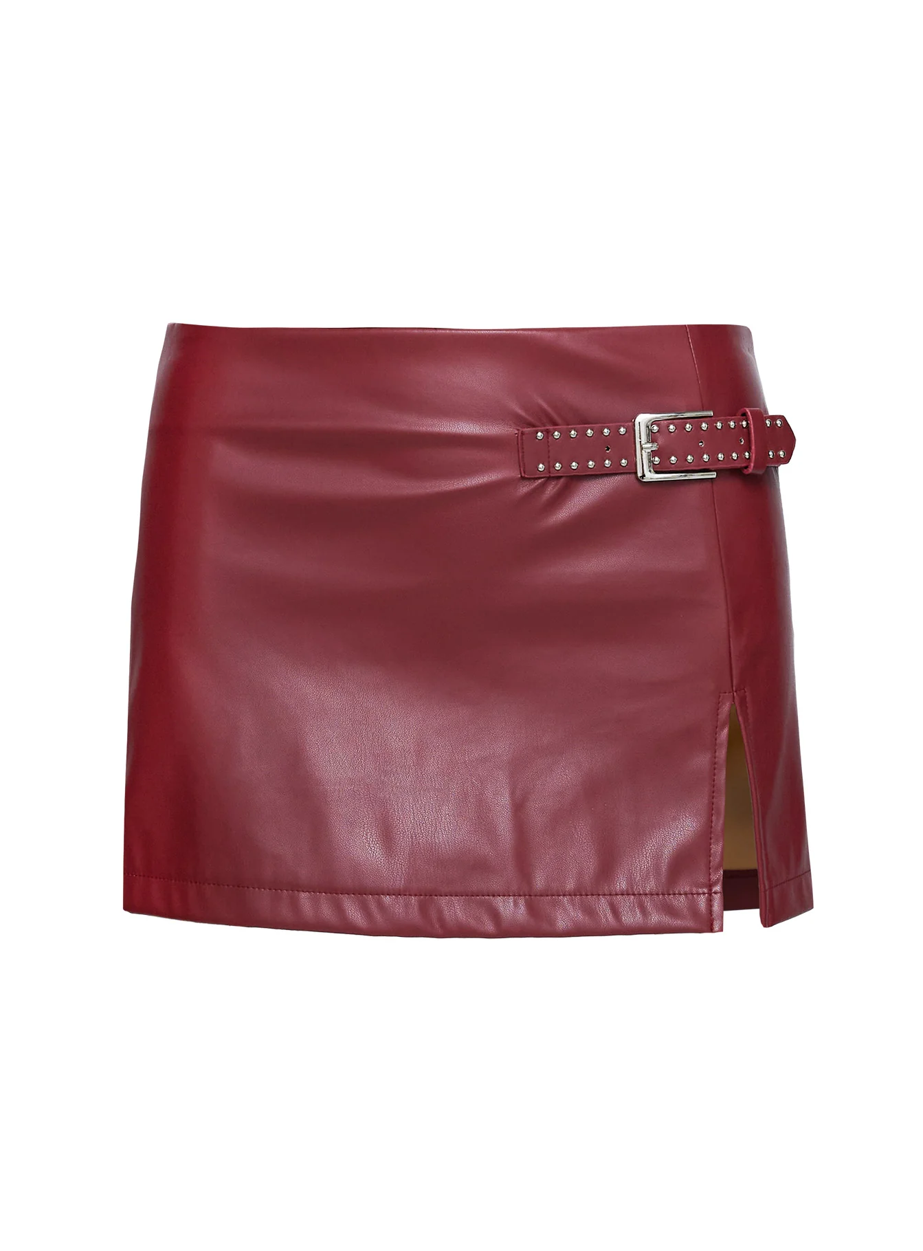 De Tigre Belted Mini Skirt Red - Image 5