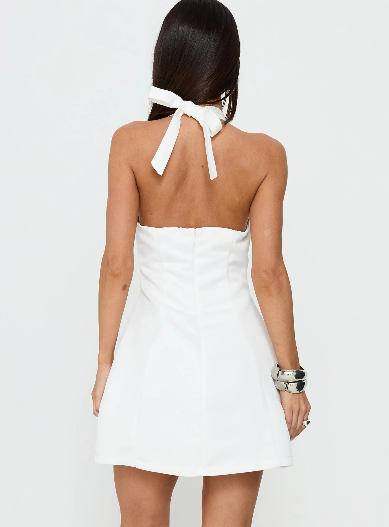 Deana Halter Mini Dress White - Image 5