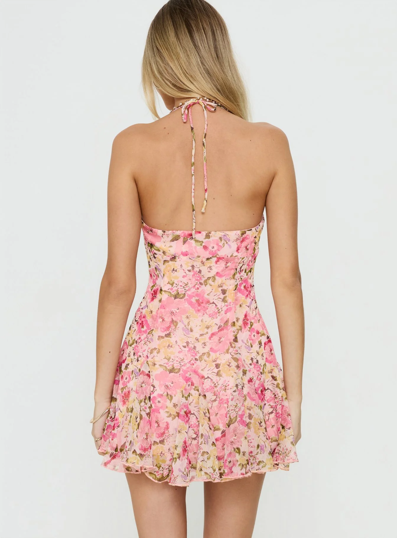 Delamere Mini Dress Pink Floral - Image 5