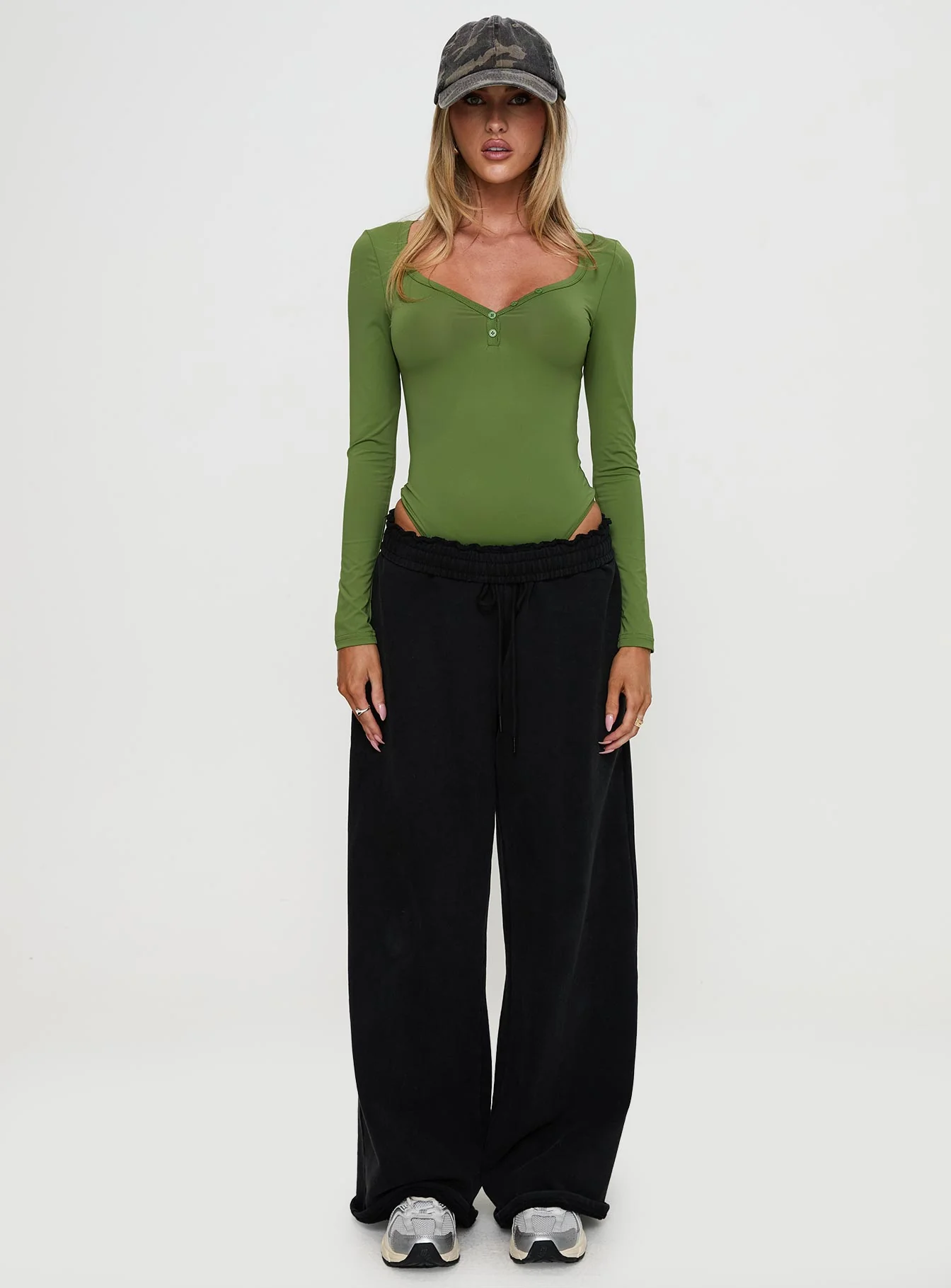 Delgado Long Sleeve Bodysuit Olive - Image 7