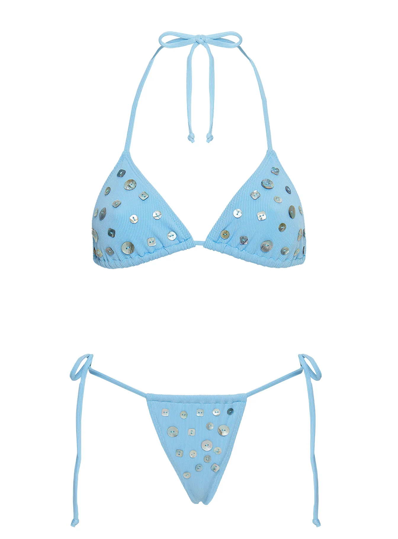 Delora Triangle Shell Bikini Top Blue - Image 5