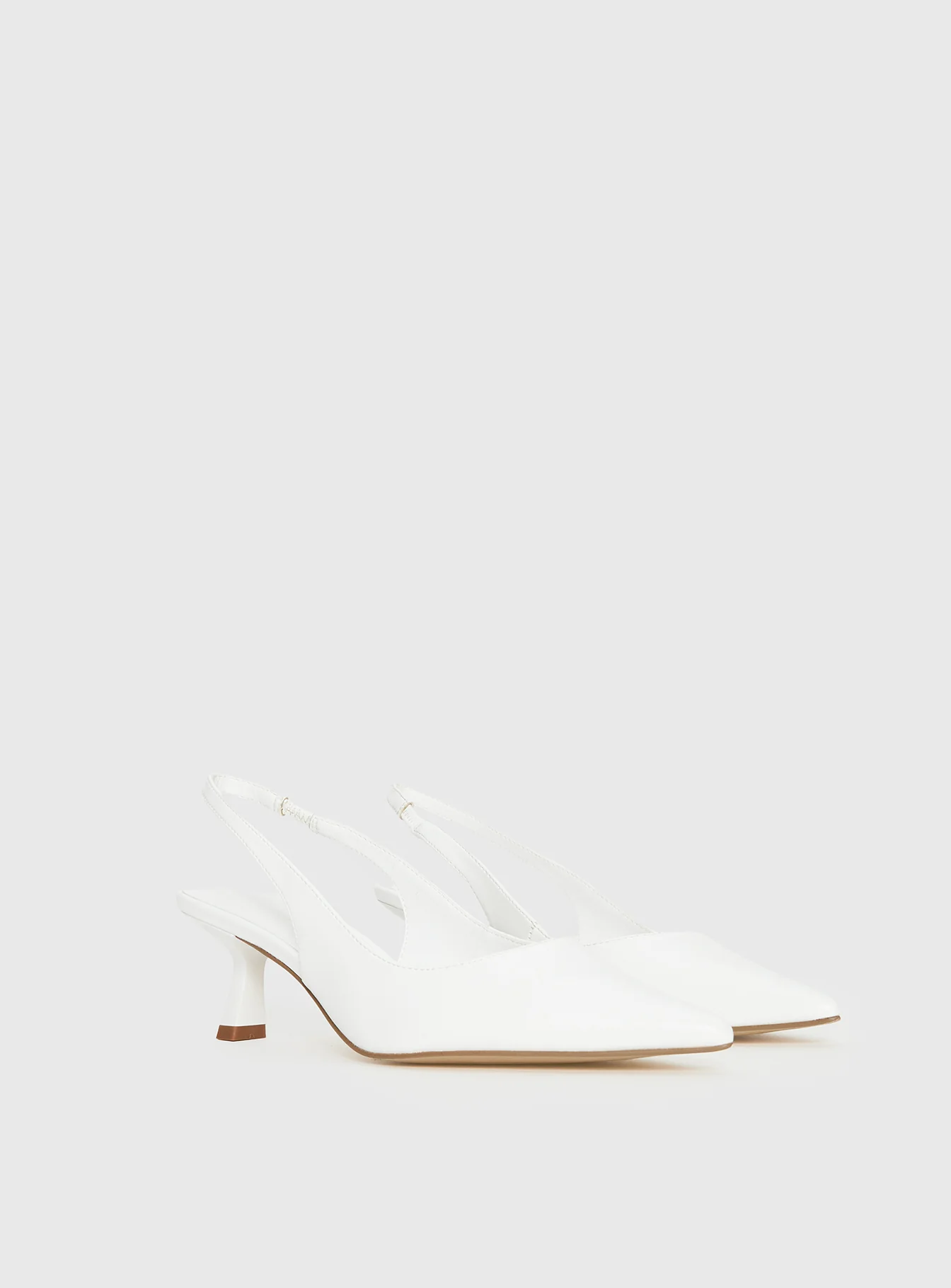 Denalia Pointed Toe Heels White Matte - Image 3