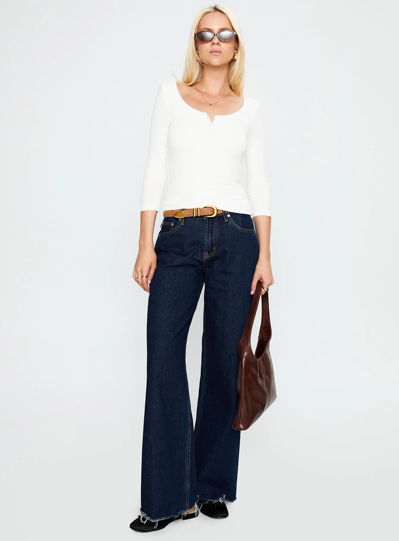 Desirae 3/4 Sleeve Top White - Image 3