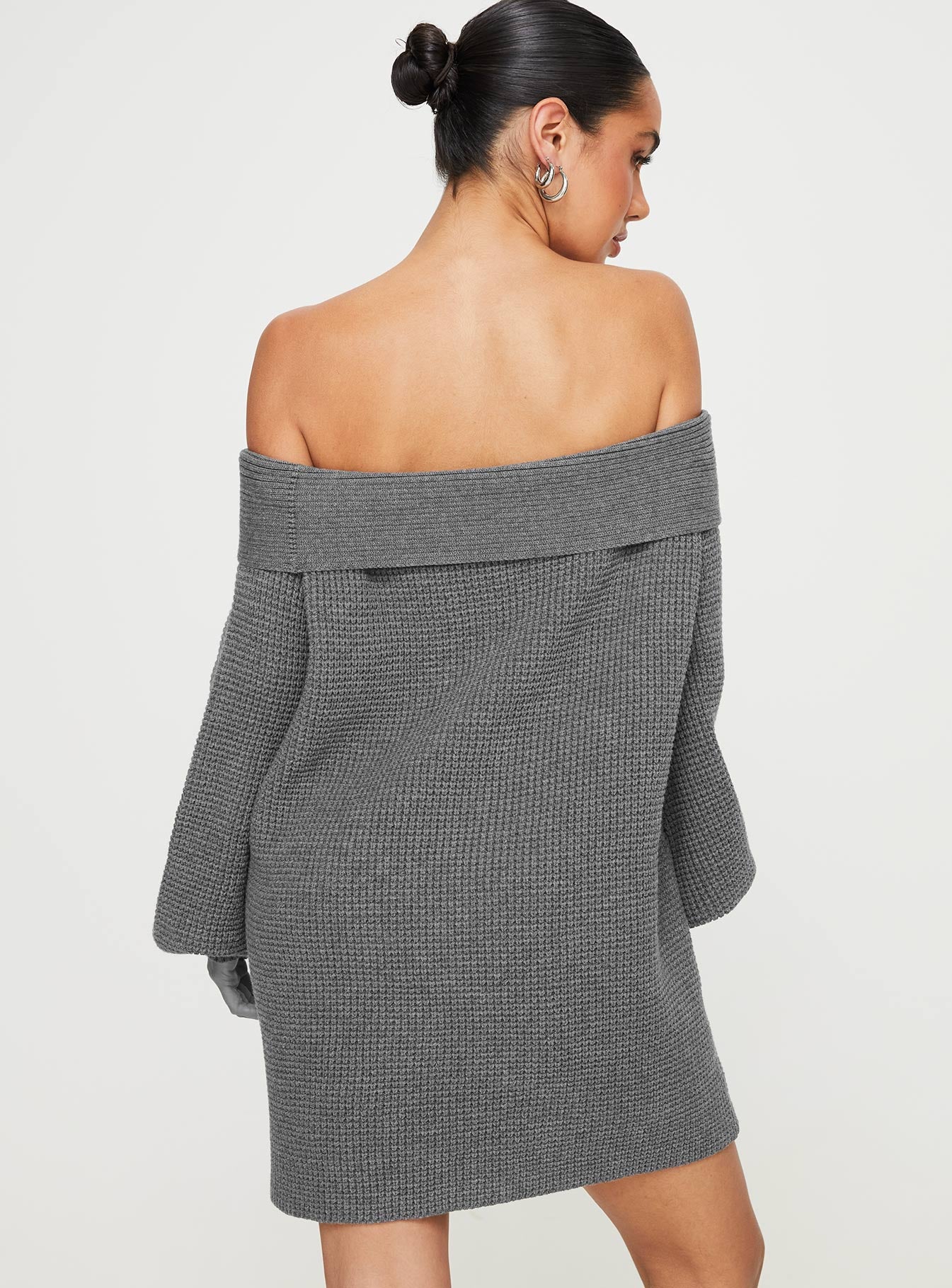 Deya Off The Shoulder Mini Dress Grey - Image 8
