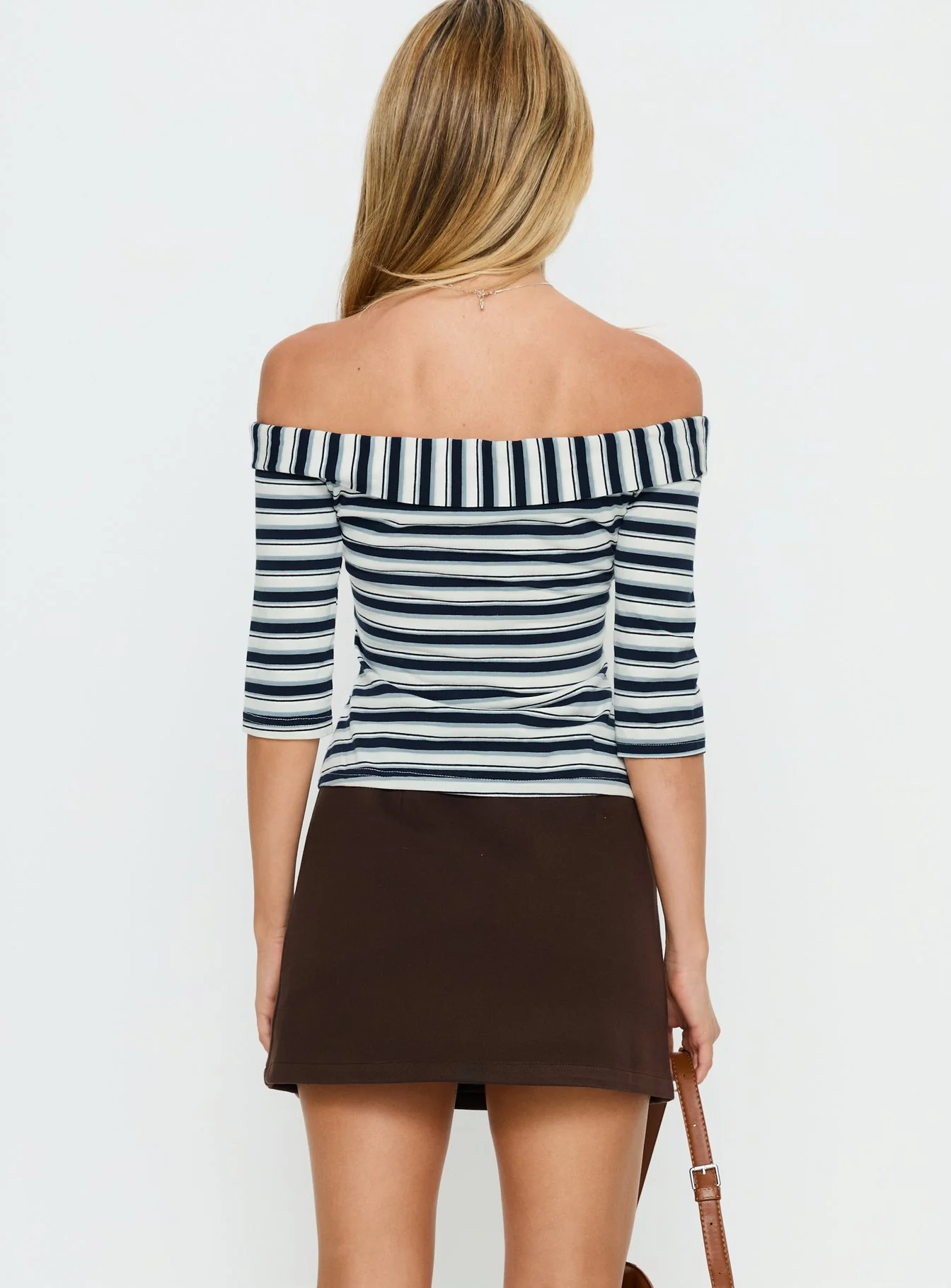 Dinnie Faux Suede Mini Skirt Brown - Image 4