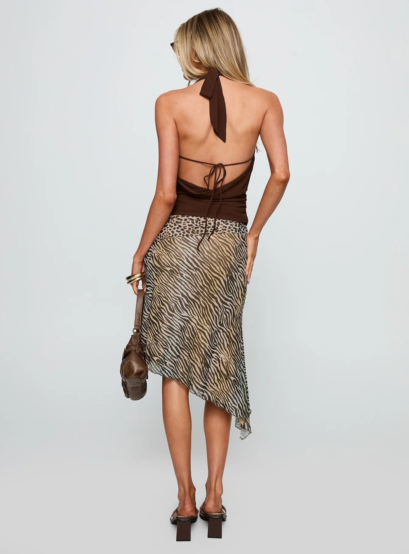 Diora Asymmetrical Midi Skirt Animal Print - Image 5