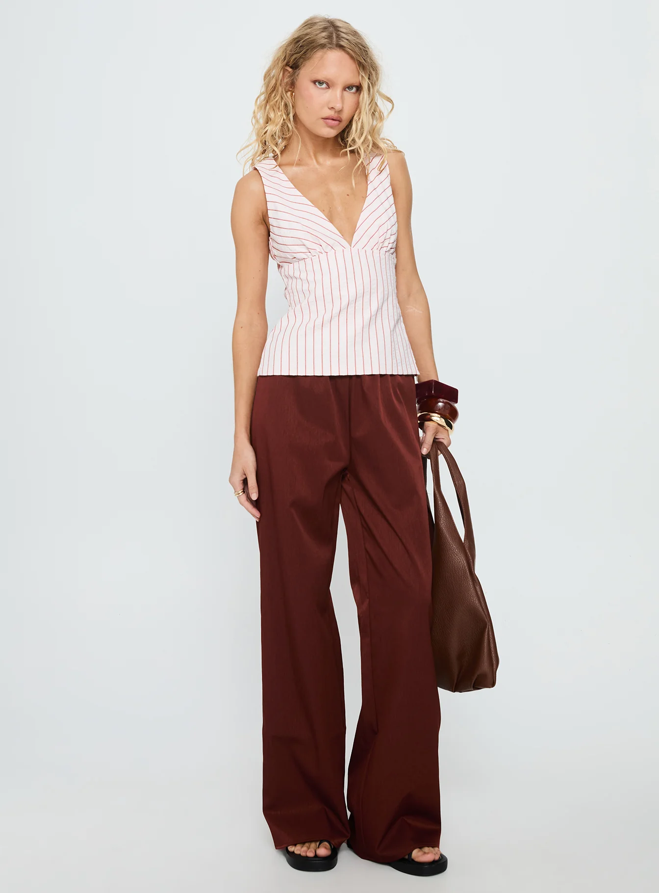 Dorie Straight Leg Pants Chocolate - Image 2