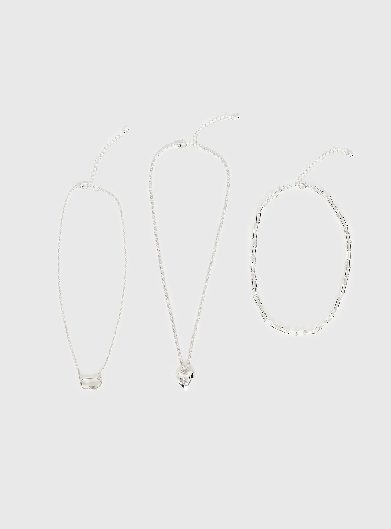 Double Date Layered Necklace Silver - Image 2