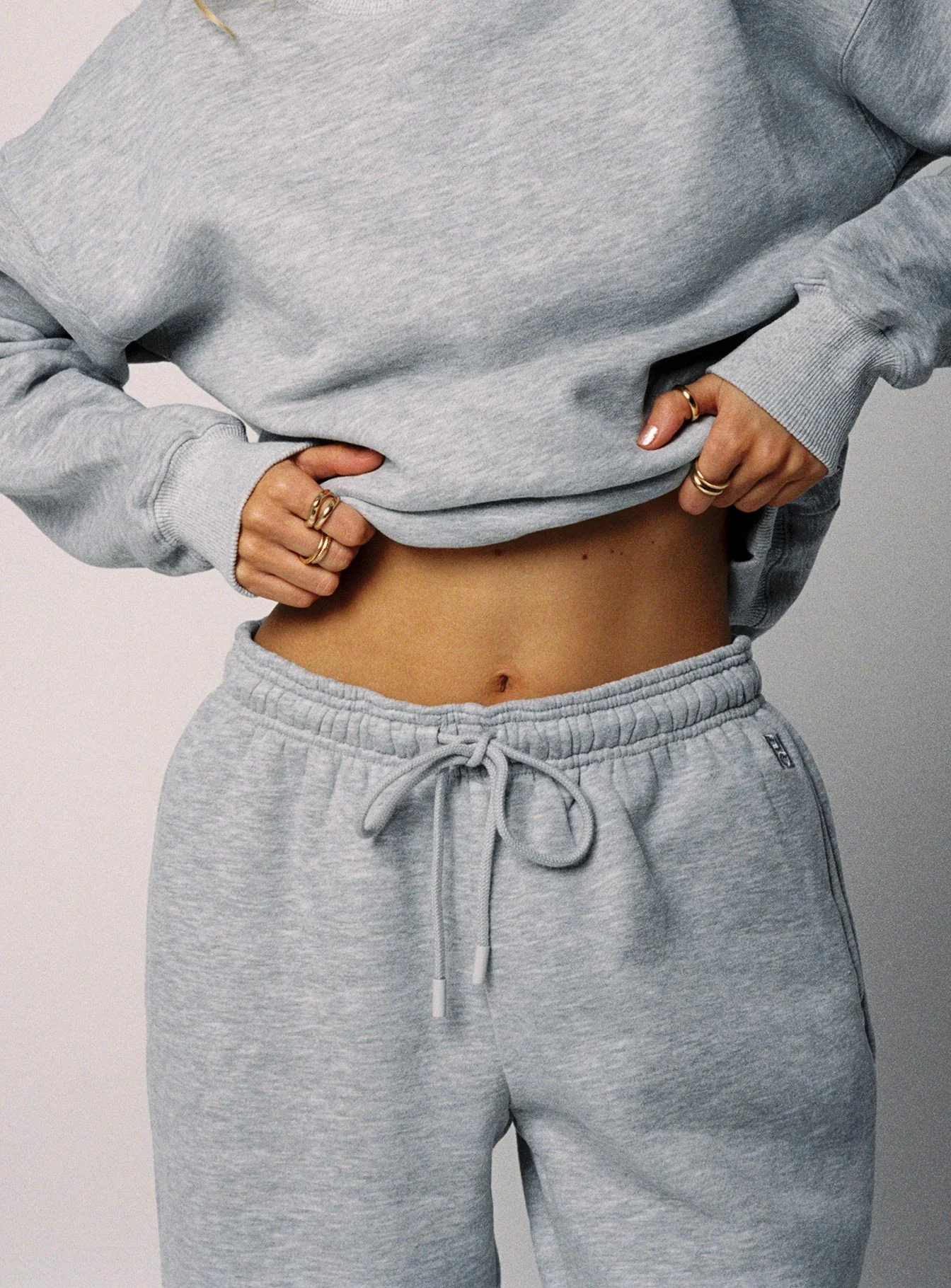 Dream Fleece Ankle Cuff Sweatpants Grey Marle - Image 10