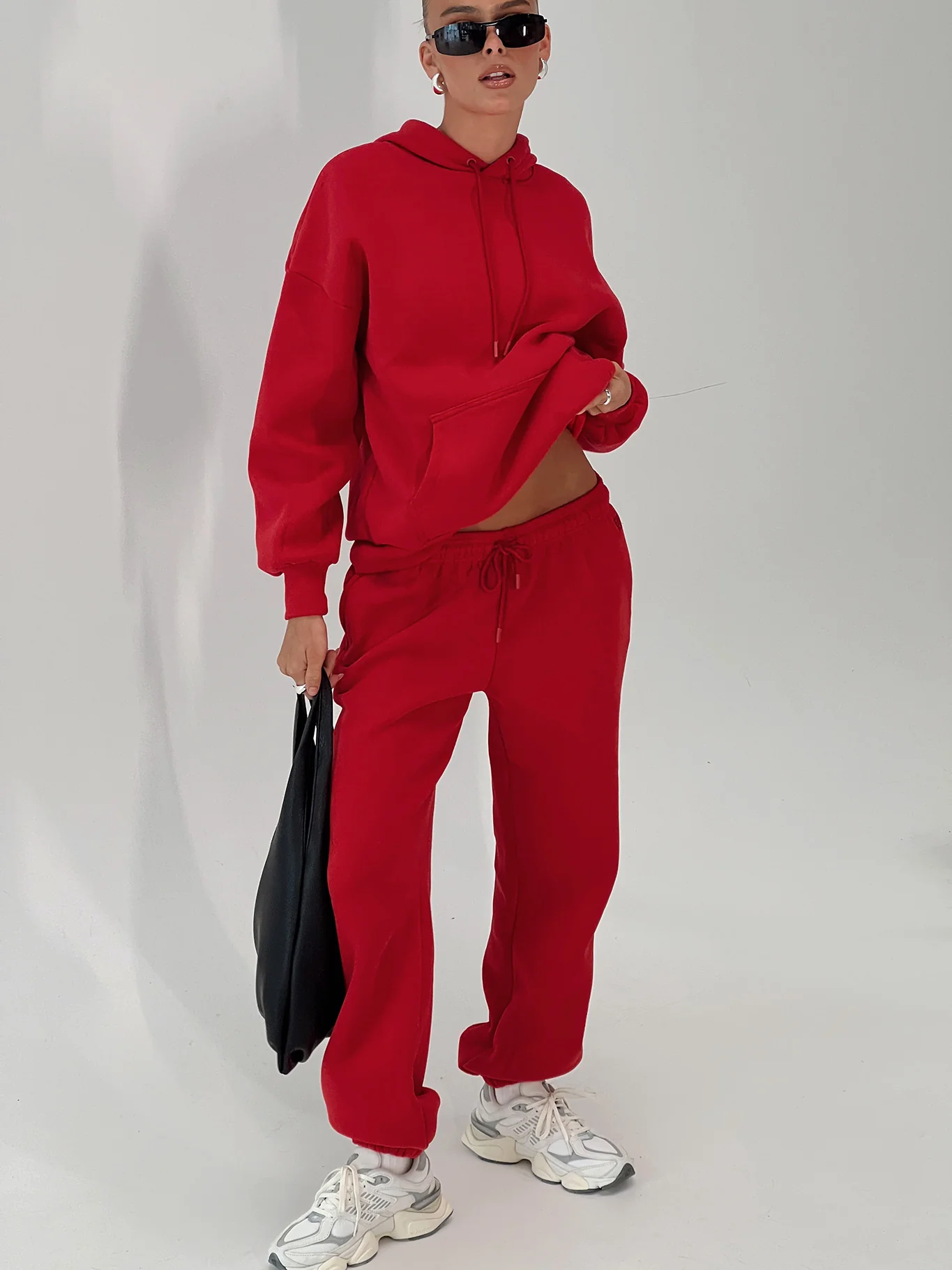 Dream Fleece Ankle Cuff Sweatpants Red - Image 8