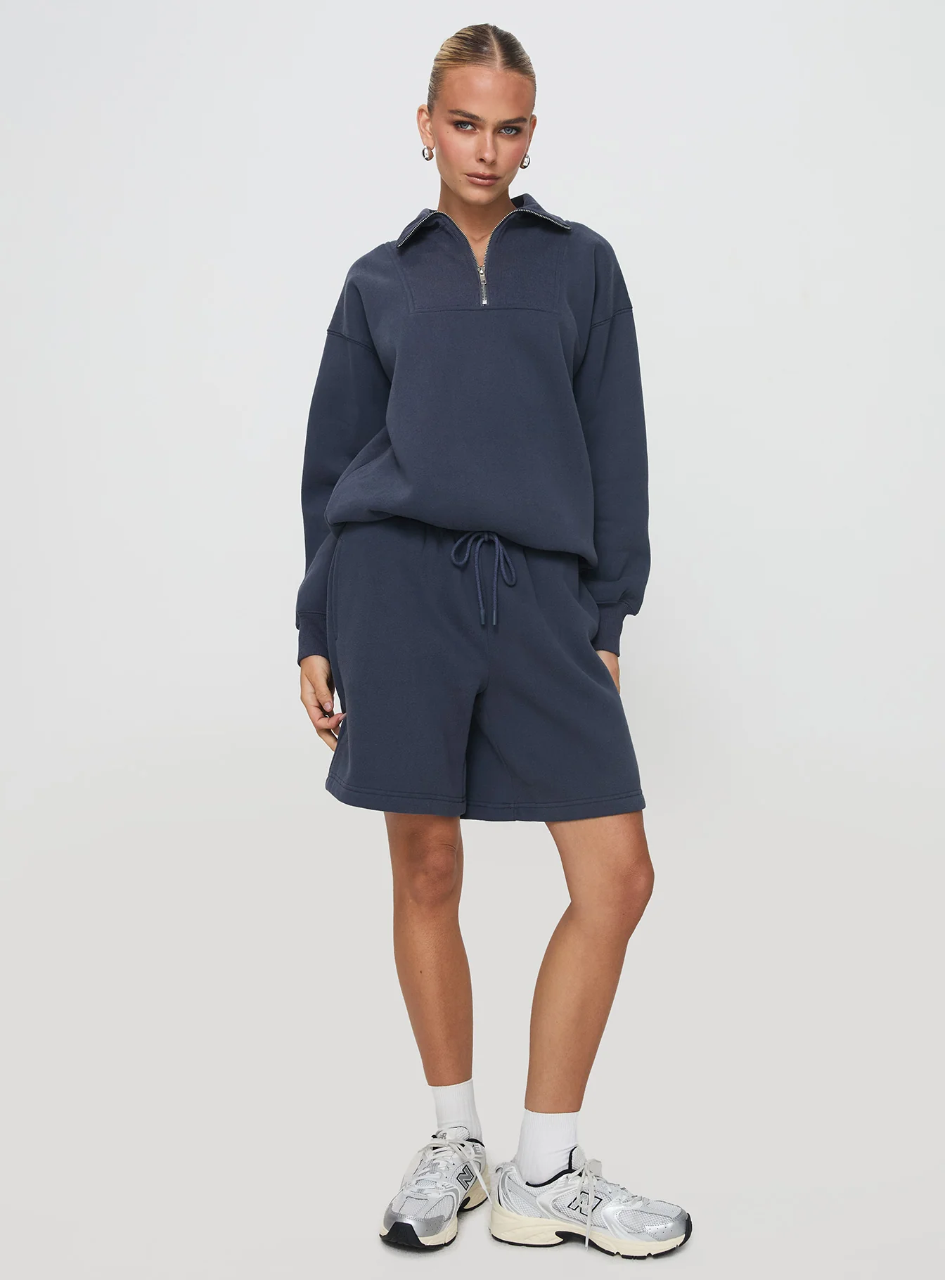 Dream Fleece Quarter Zip Sweatshirt Navy - Image 3