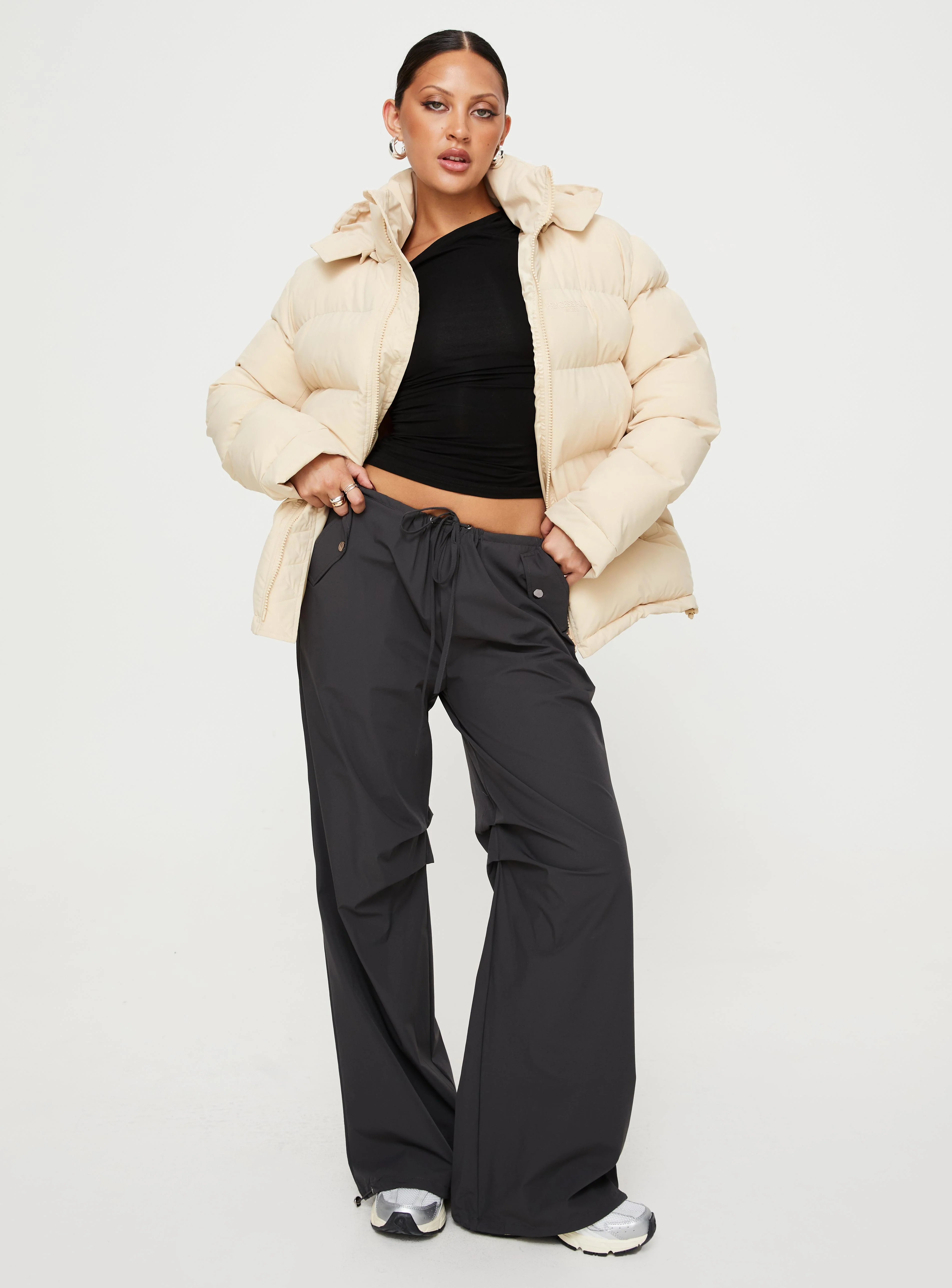 Dream Puff Technical Puffer Jacket Beige - Image 3